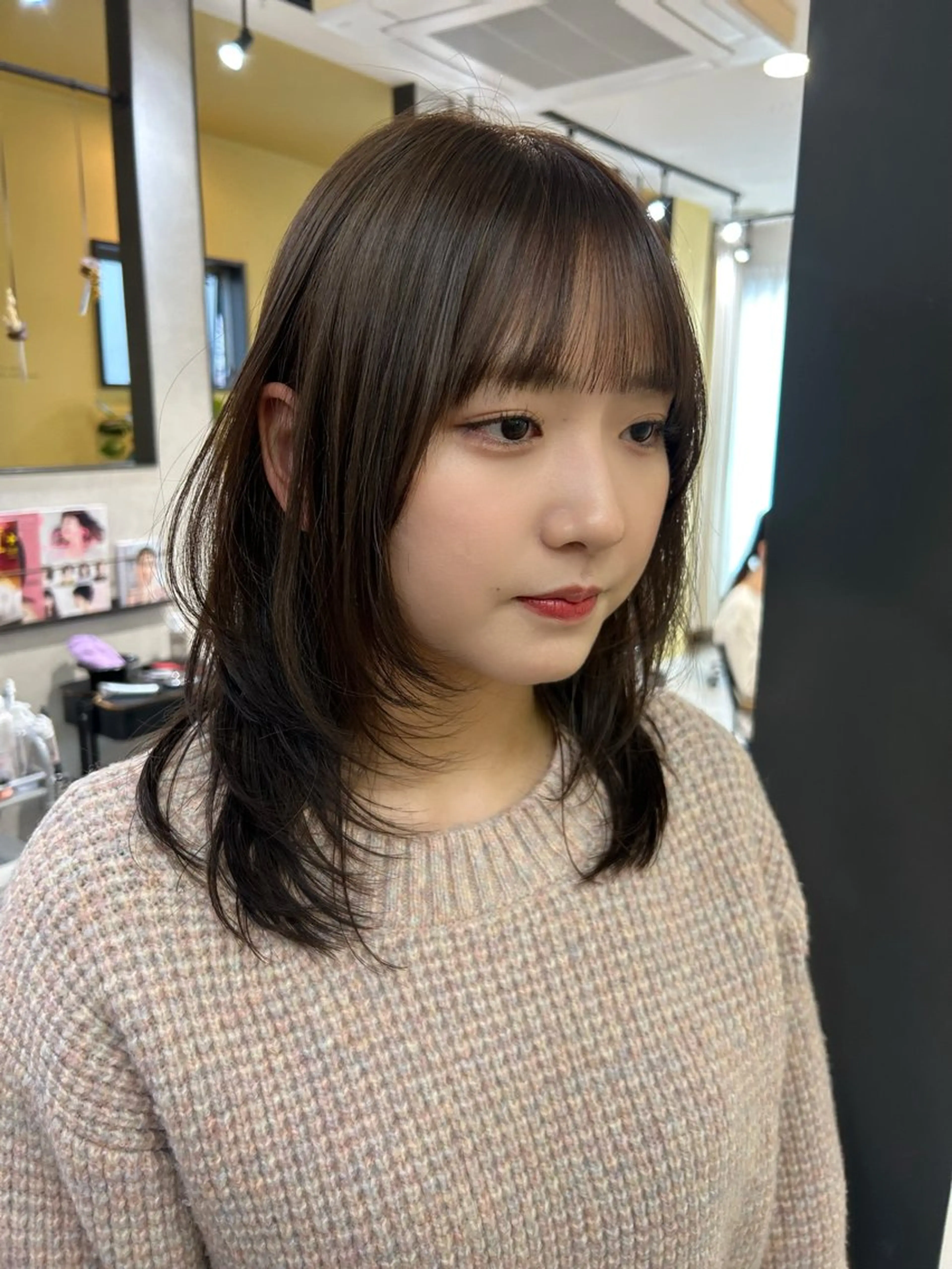 ミディアム カラー レイヤーカット カット トリートメント hub hair レイヤー/透明感のヘアスタイル