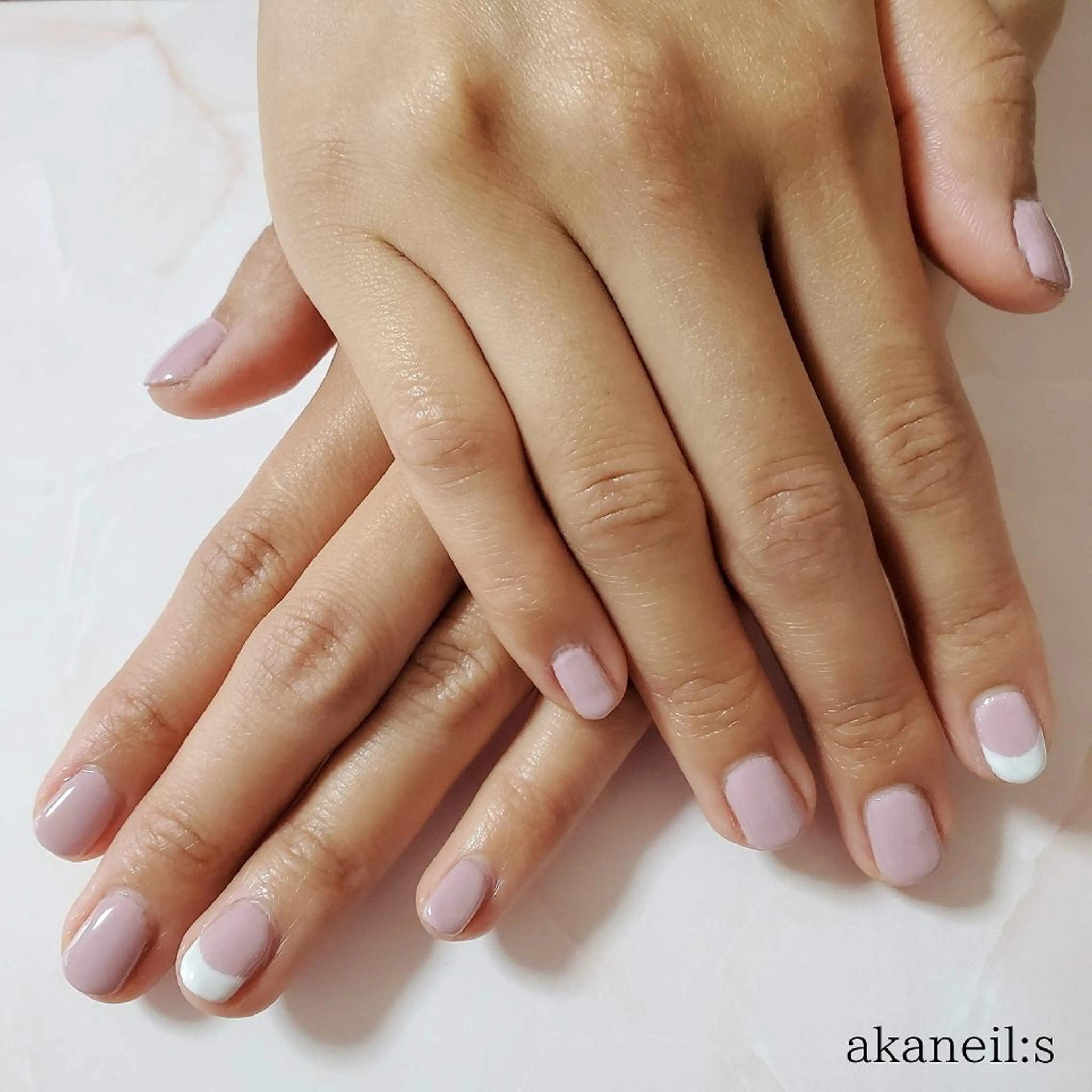 ネイル フレンチネイル オフィスネイル ピンク ホワイト 【akaneils】 アカネのネイルデザイン