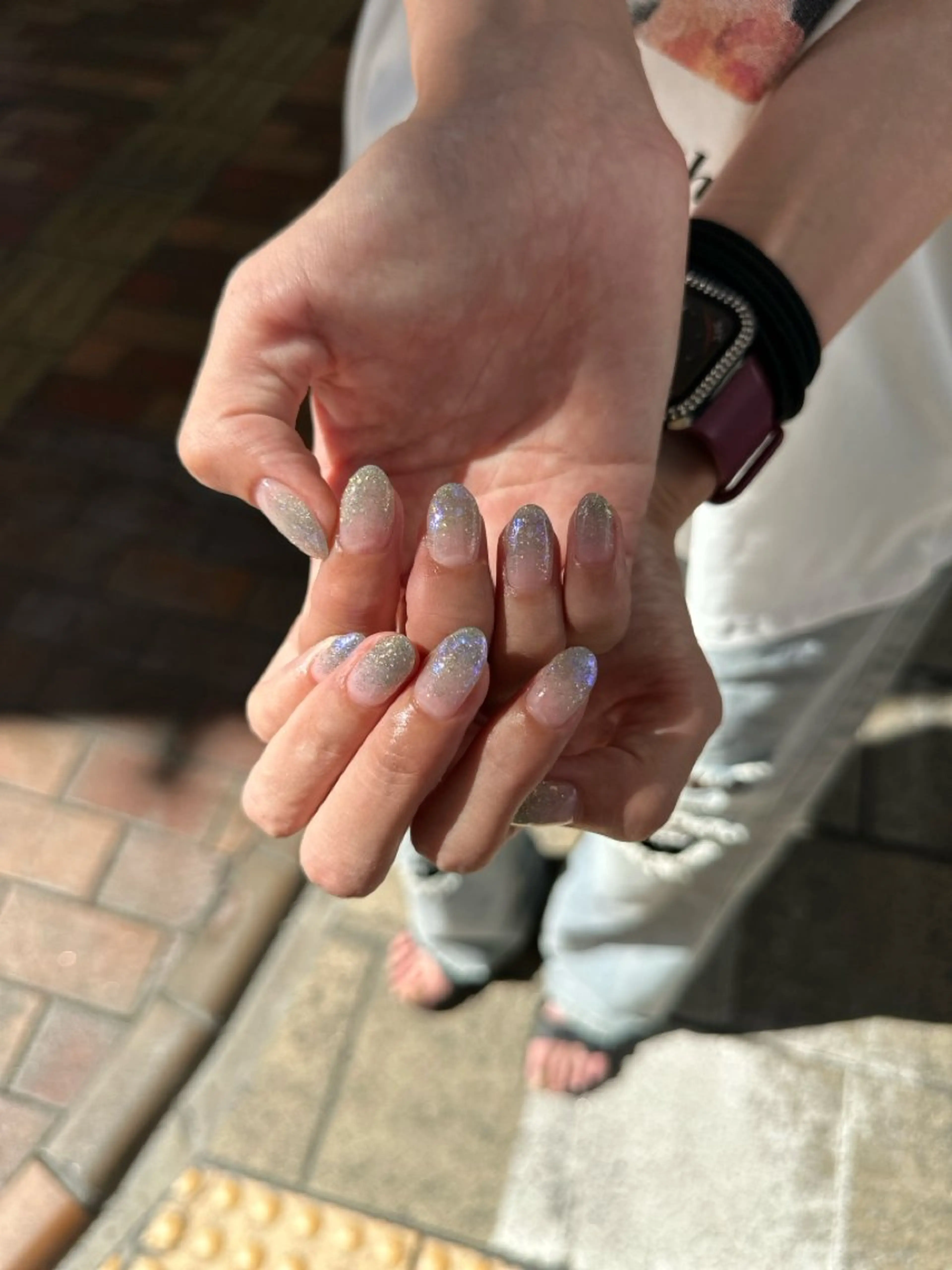 ネイル ブルー フラッシュネイル ラメ(グリッター) ハンドネイル フットネイル nail salon  ∞ mikanal ∞所属・nailsalon ∞ ﾐｶﾅﾙ ∞のネイルデザイン