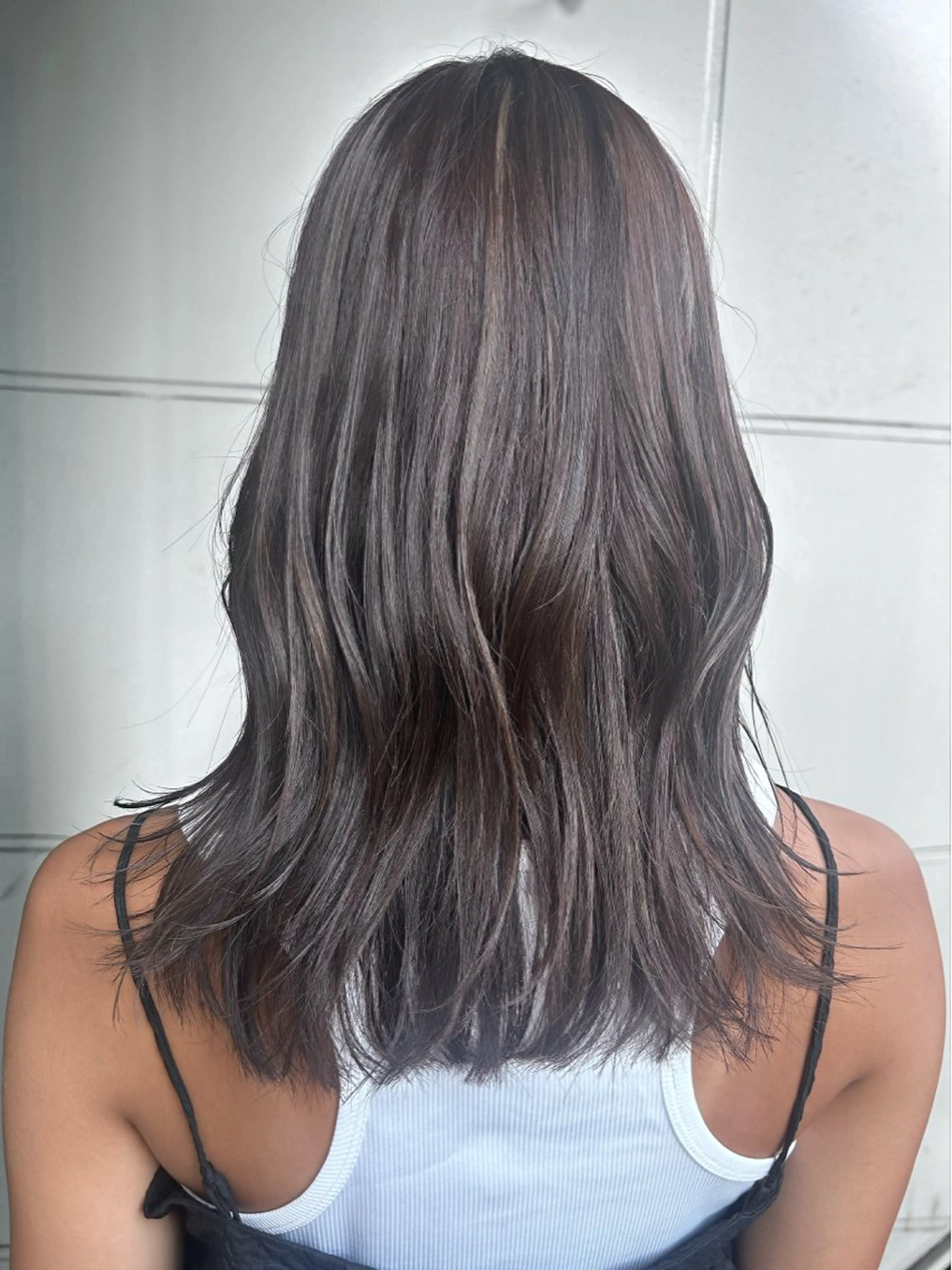 セミロング カラー ハイライトカラー ハイライト ♡ma ki♡のヘアスタイル