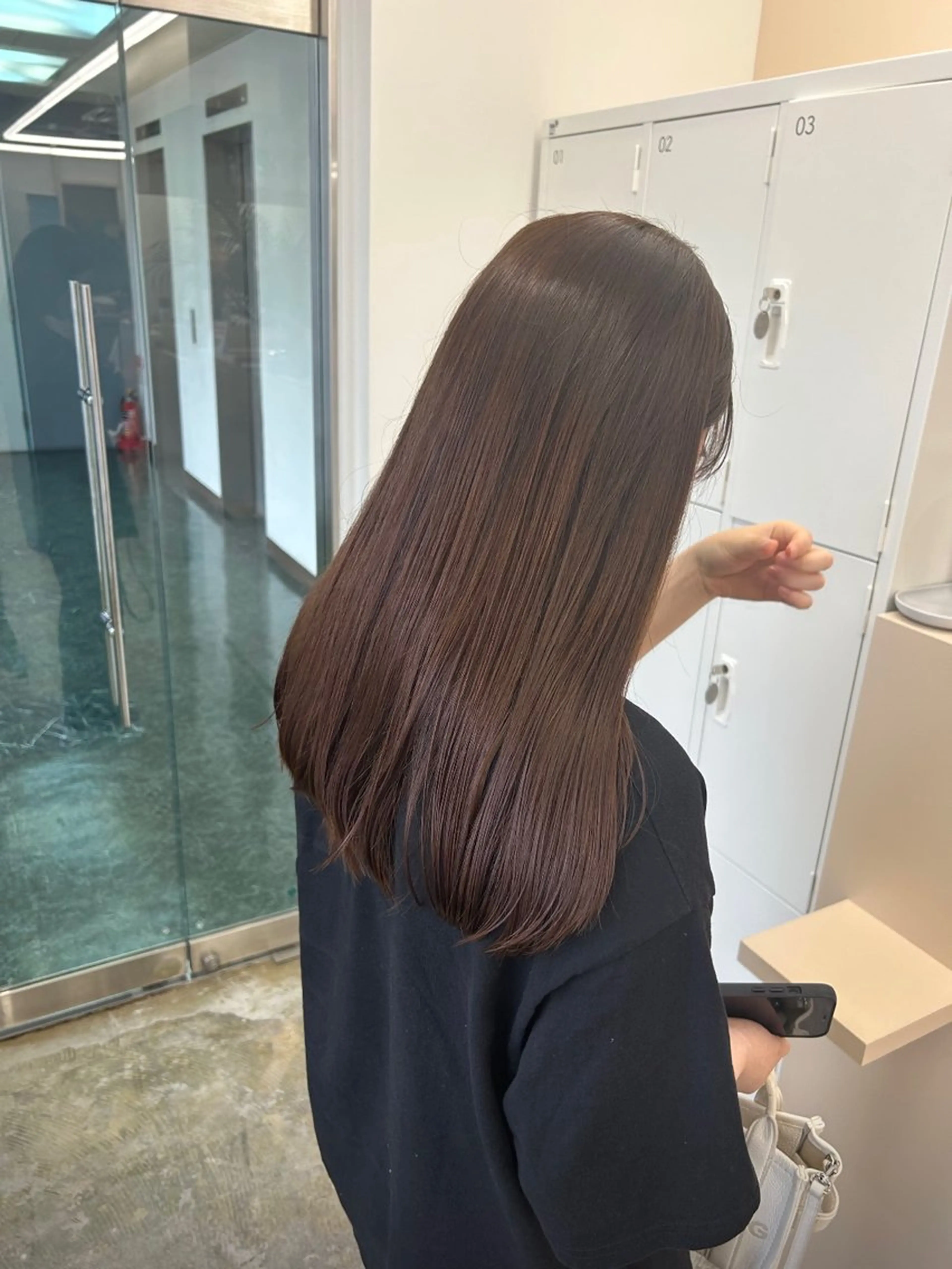 ロング カラー ブラウンカラー トリートメント トリートメント 韓国ヘア nanahaのヘアスタイル