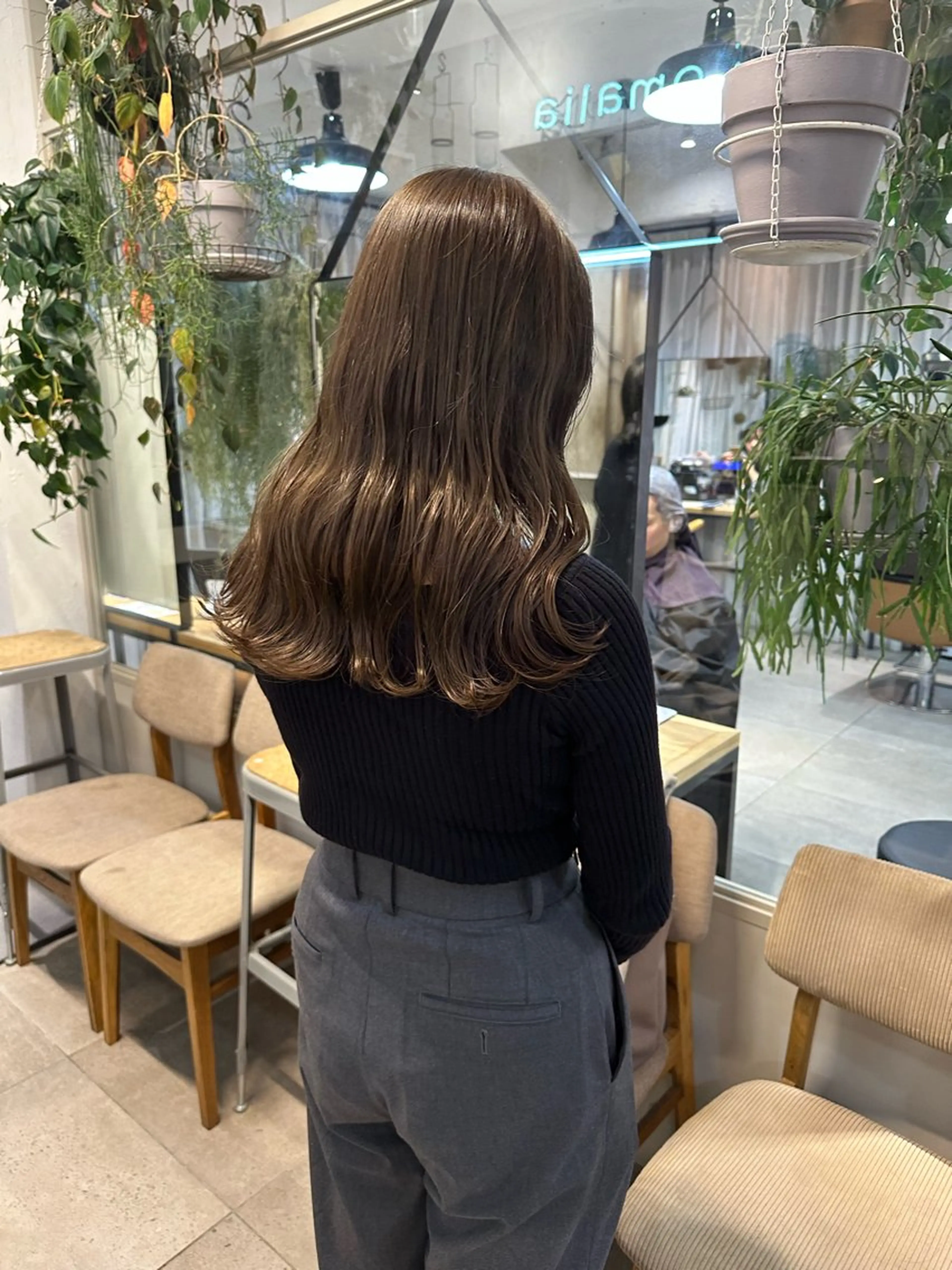 セミロング カラー ブリーチ グレージュ ブリーチなしカラー REINA☁️透明感 カラー/ぷつっと♡のヘアスタイル