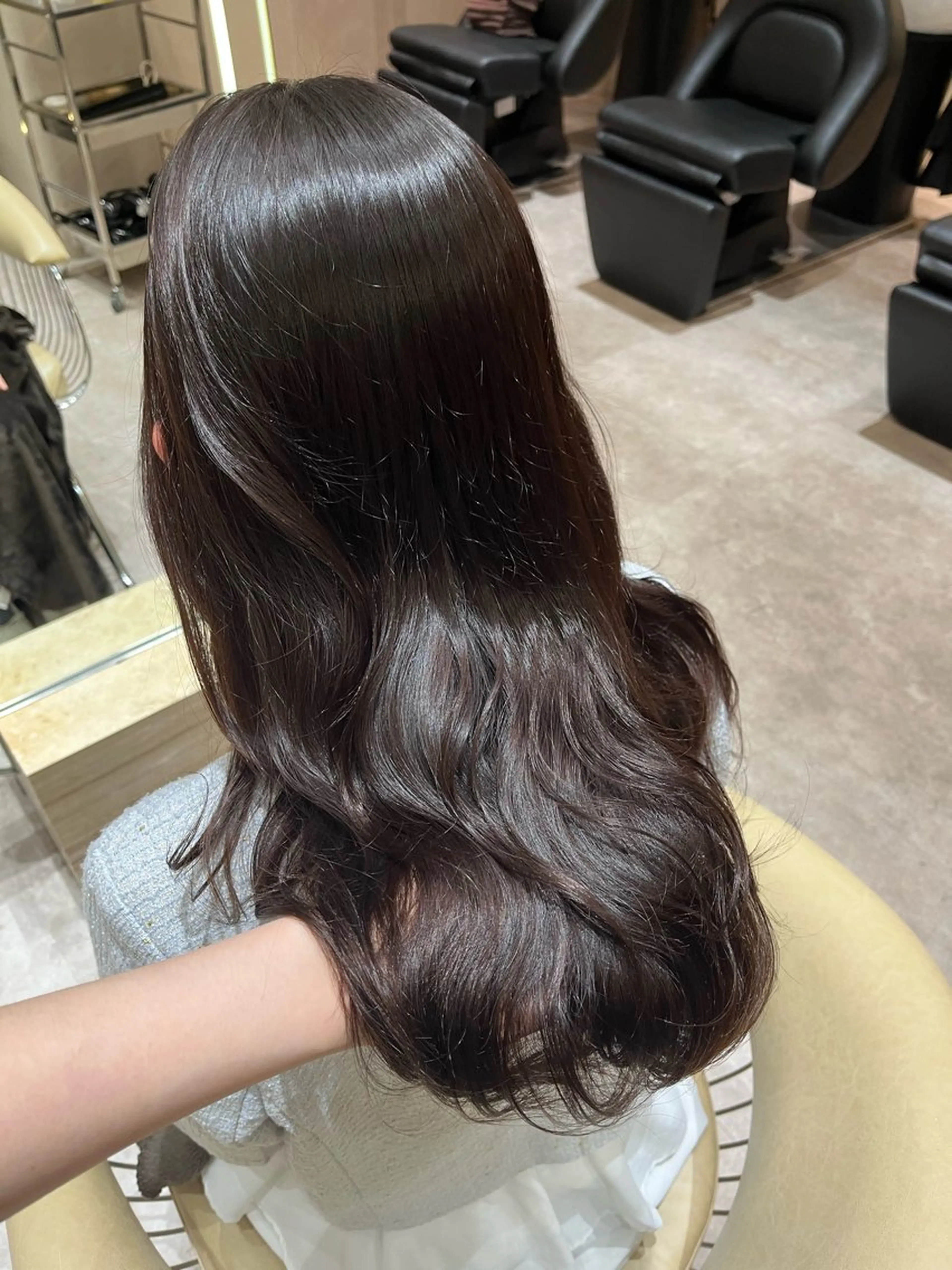 セミロング カラー カット ヘアカラー 顔周りカット/ 透明感カラー/ユナのヘアスタイル