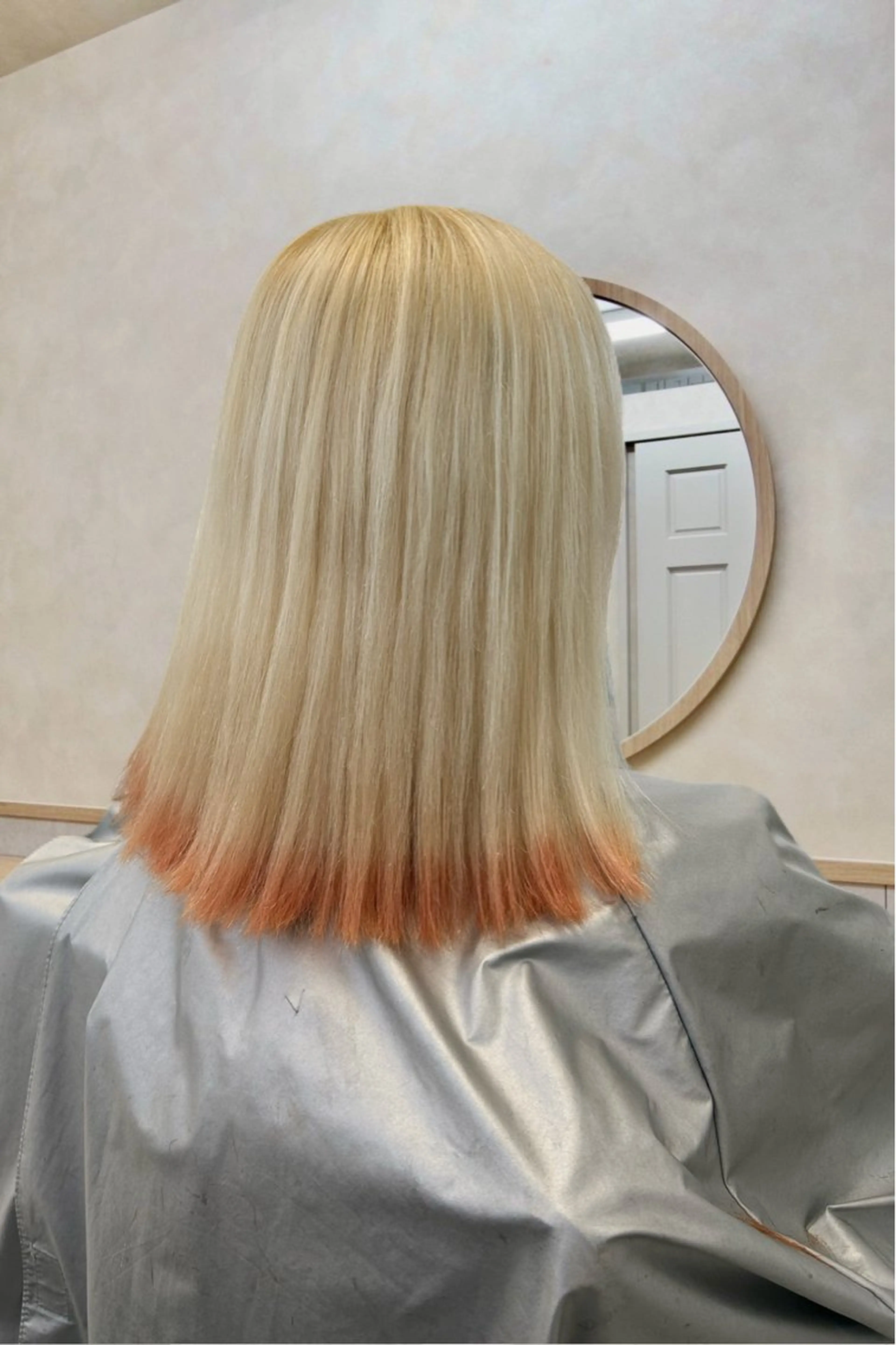 ミディアム カラー ブリーチ オレンジ ハイトーン/似合わせ 🎗️山内のヘアスタイル