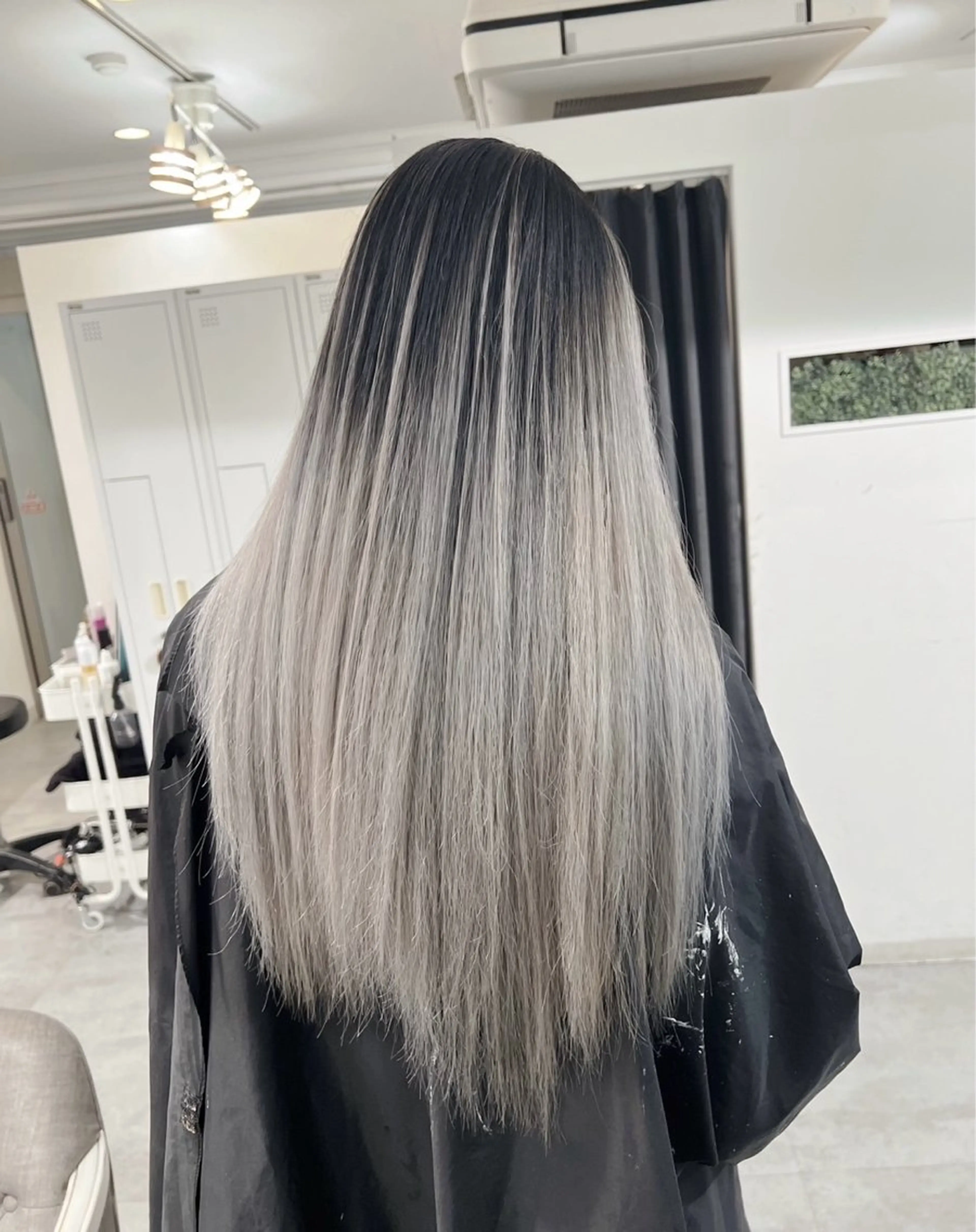 ロング カラー バレイヤージュ シルバー ホワイトシルバー レイヤーカット ヘアカラー ROBIN所属・指名数No.1 /NAOYAのヘアスタイル