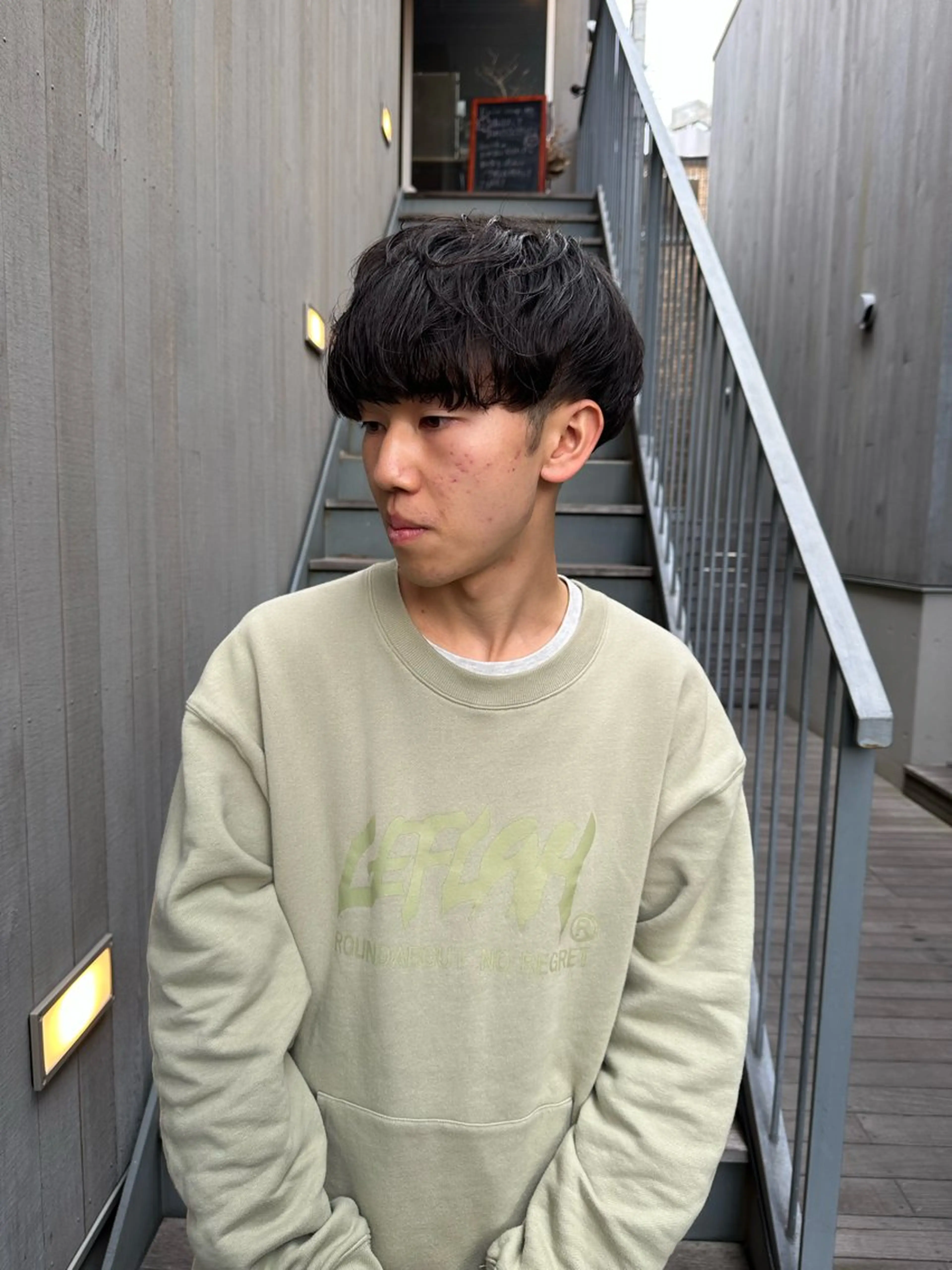 ショート パーマ メンズ 似合わせレイヤー 海外風レイヤーmioのヘアスタイル