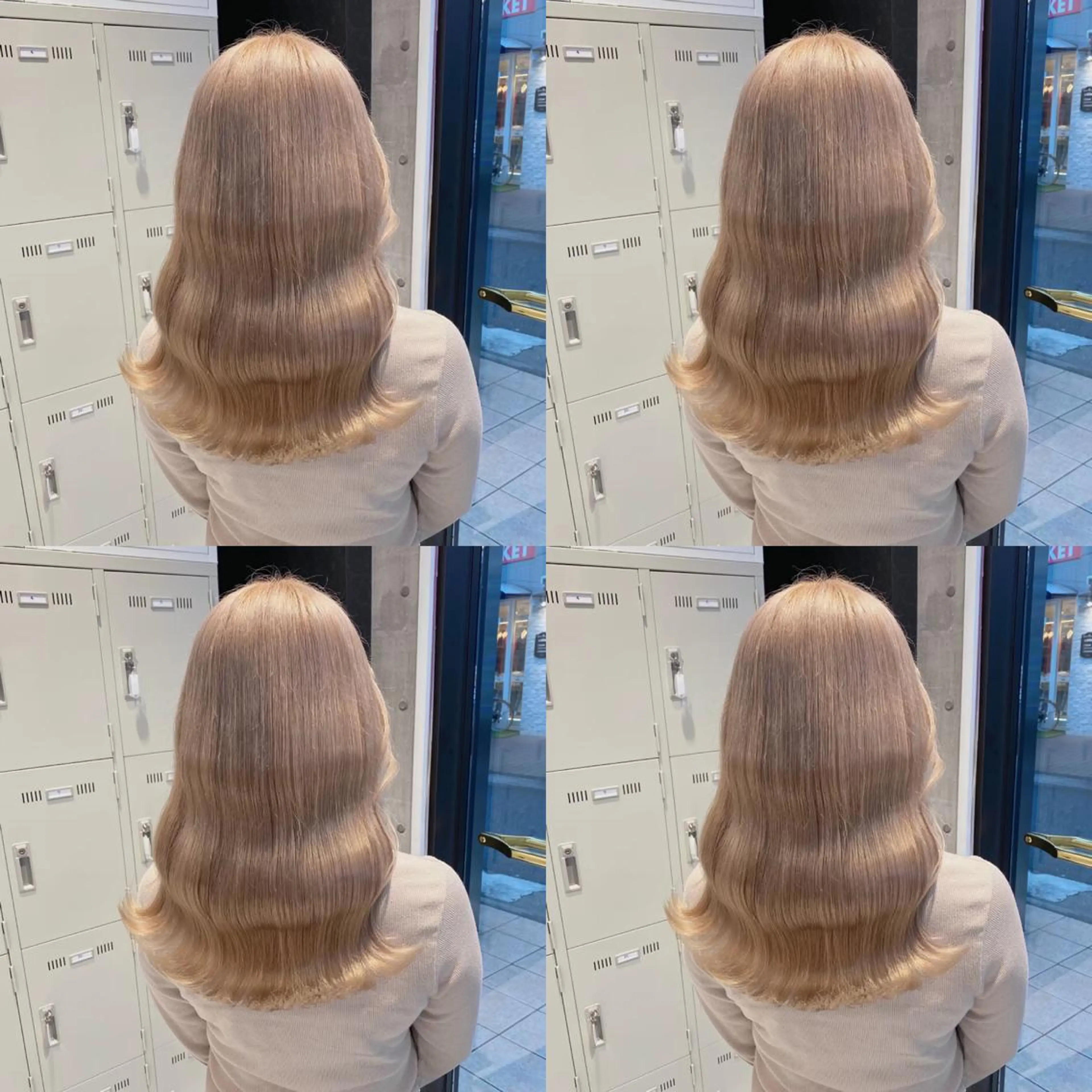 セミロング カラー アッシュ ベージュカラー ブリーチ ダブルカラー グレージュ カット ヘアカラー トリートメント 韓国ヘア特化💍 tiam💍ブリーチのヘアスタイル