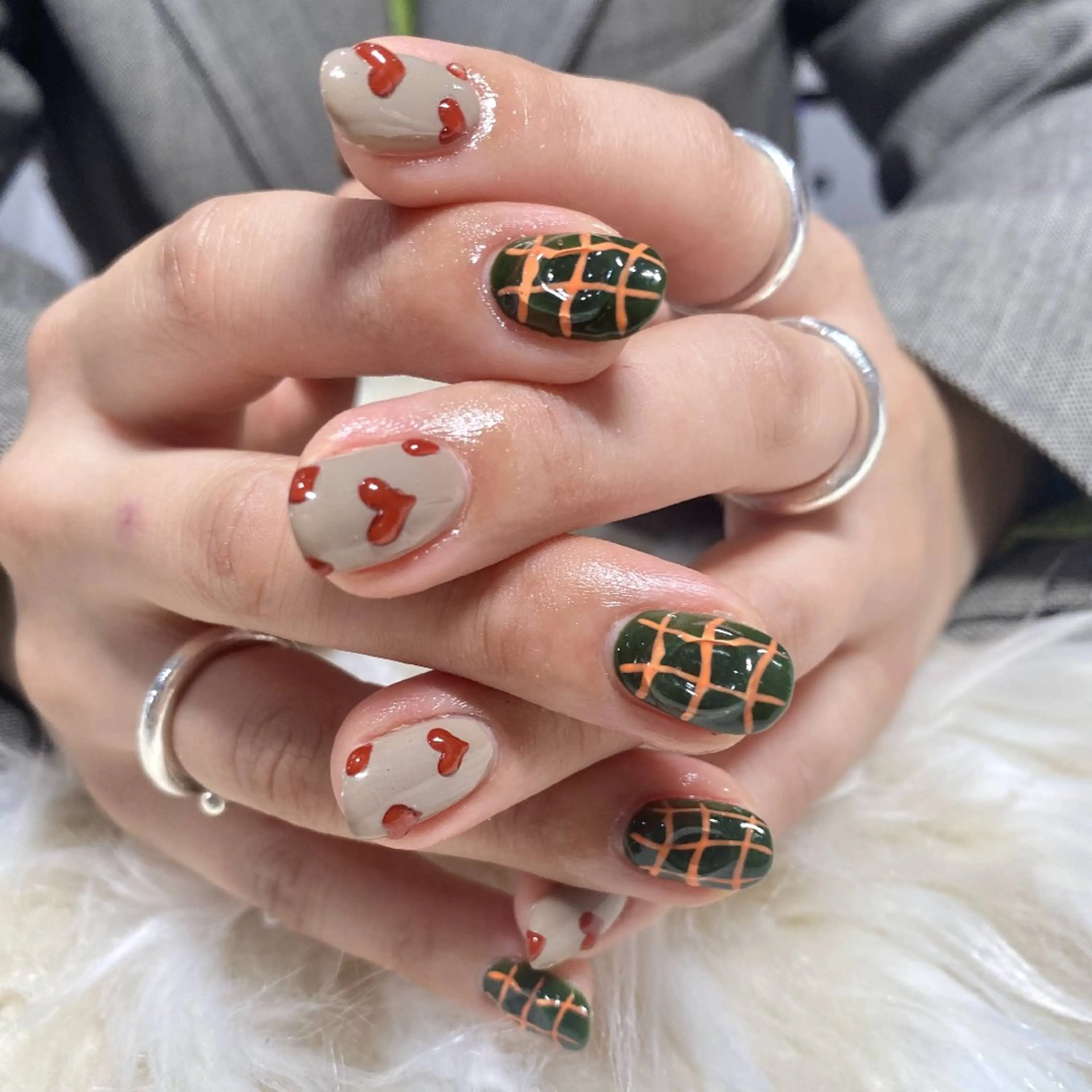 ネイル 長さ出し 韓国ネイル マグネットネイル ピンク バレンタイン ハンドネイル BelireMaa Nail&eyeのネイルデザイン