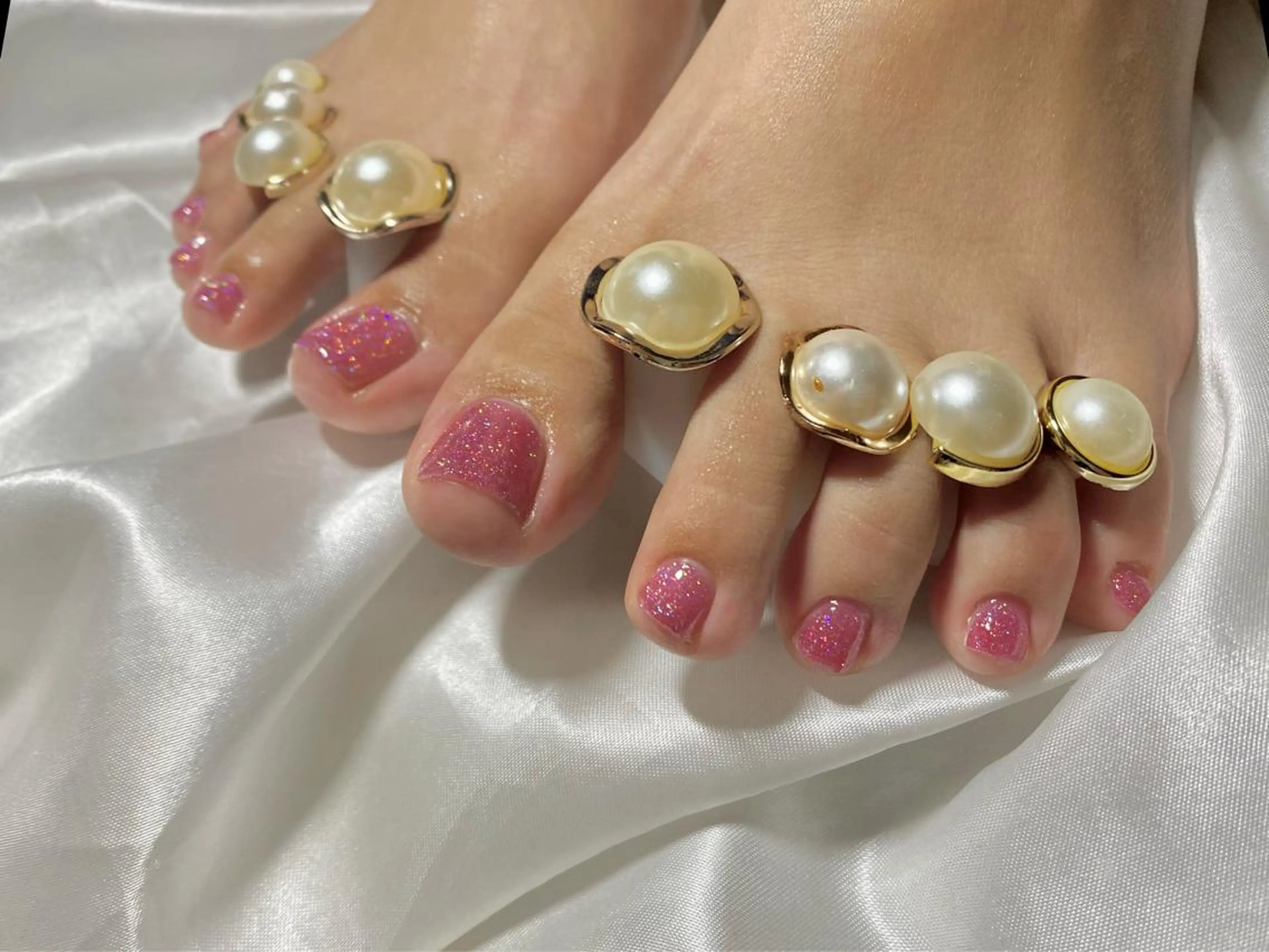 キッズ ネイル フットネイル キラキラネイル ワンカラーネイル フットネイル おうちネイルサロン RINAのその他イメージ