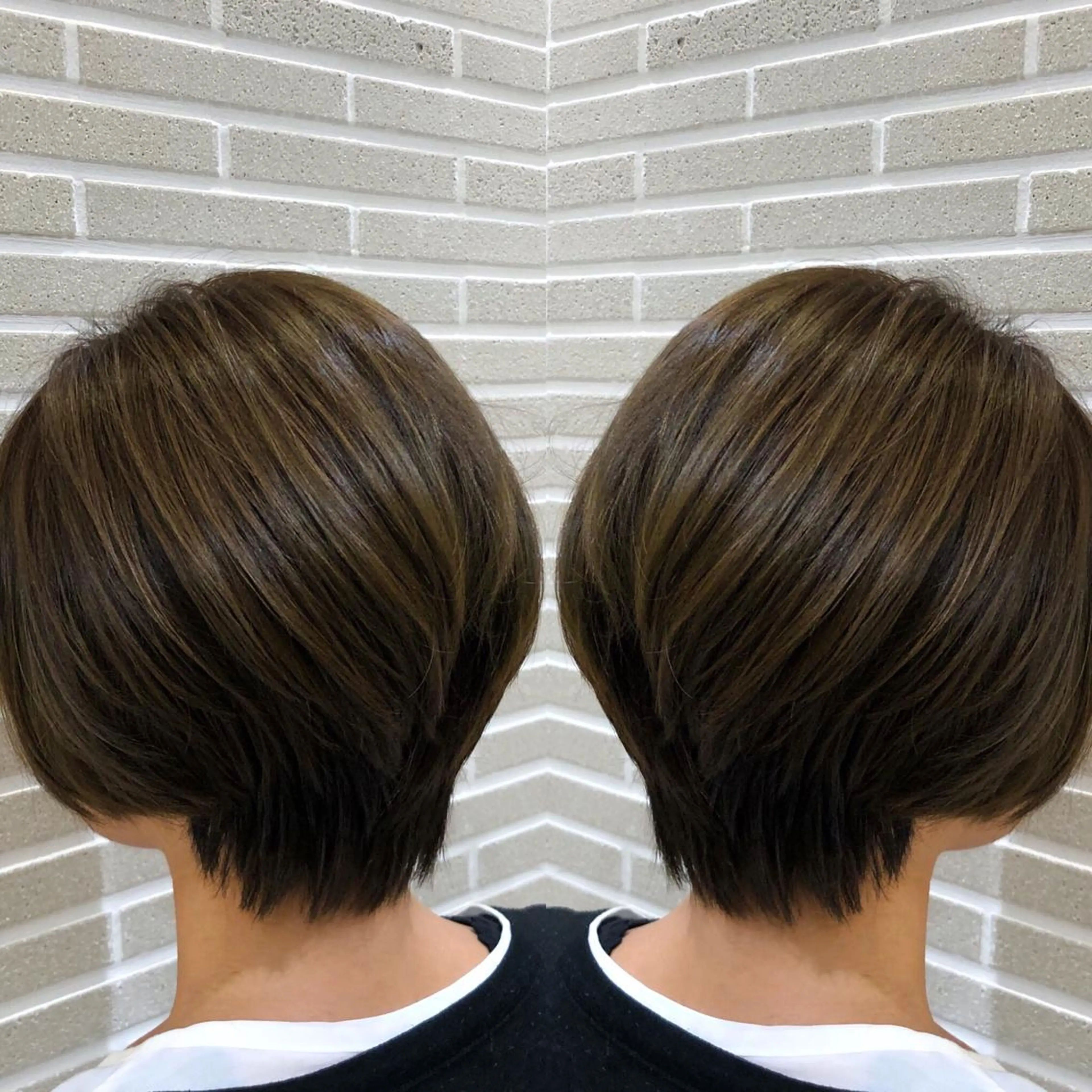 ショート カラー グラデーションカラー ボブ カット 山北 咲子のヘアスタイル