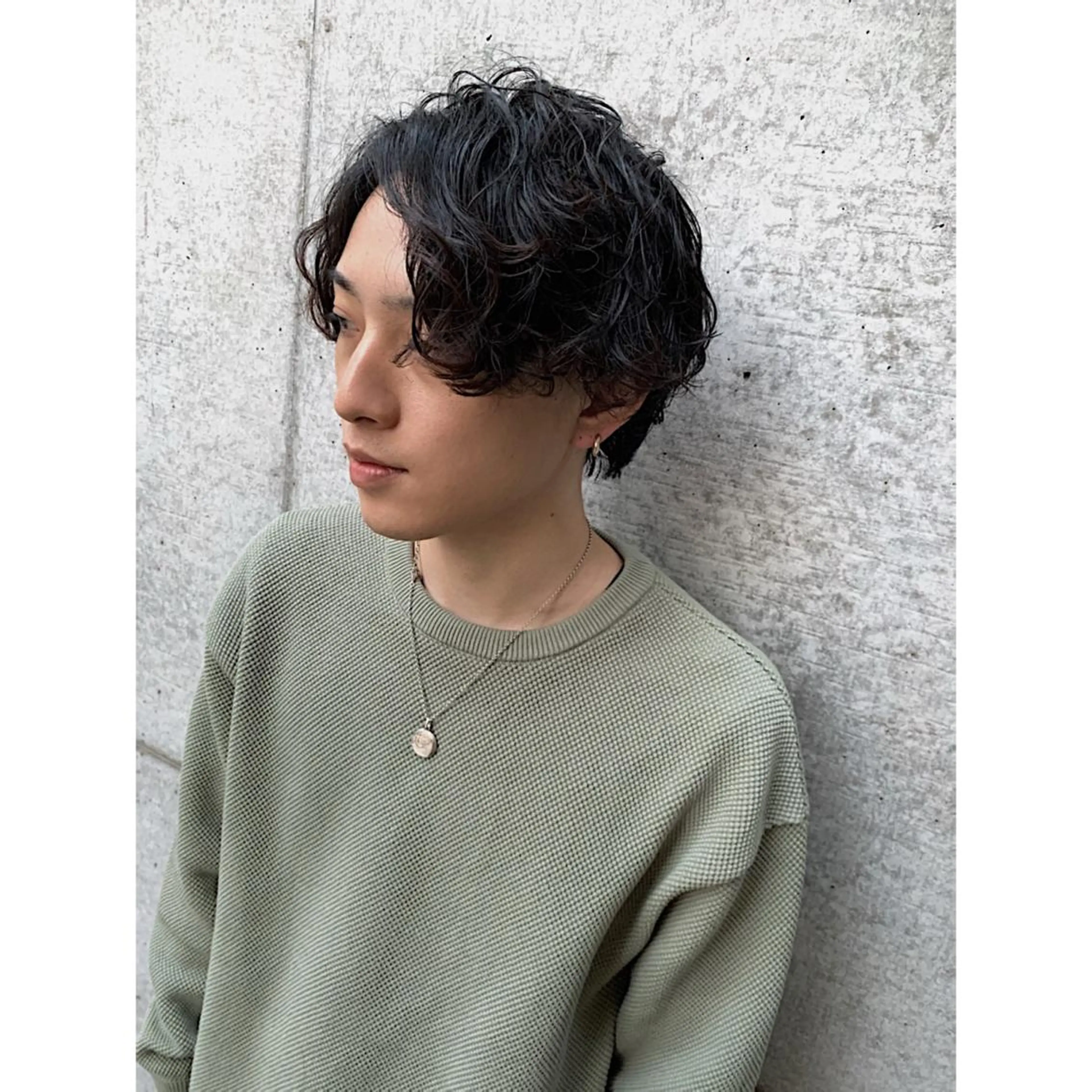 ミディアム カラー パーマ メンズ カット パーマ トリートメント 南堀江🌿パーマ Tetsu【テツ】のヘアスタイル