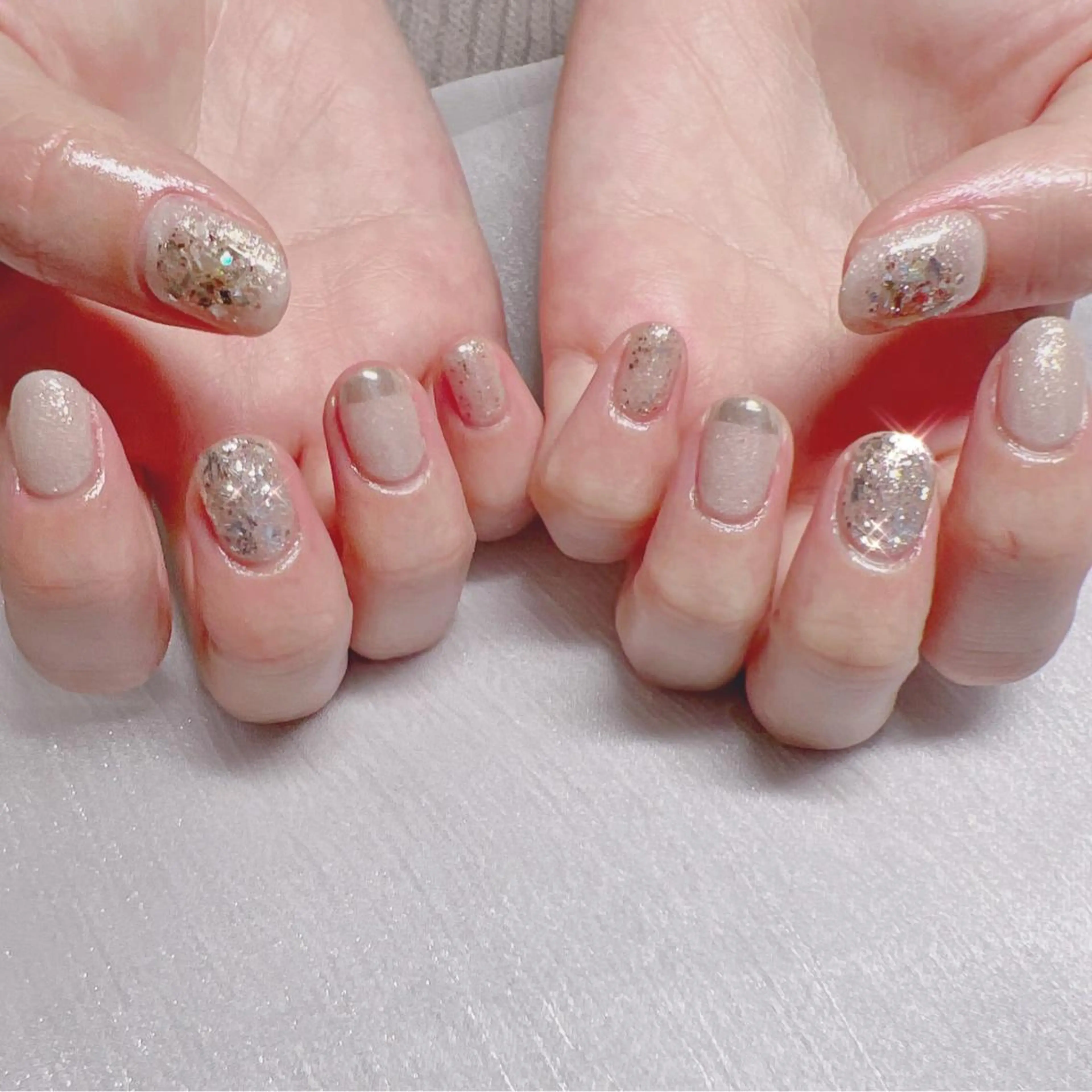 ネイル オーロラネイル フットネイル フレンチネイル ジェルネイル 韓国ネイル ハンドネイル フットネイル 【ENサロン】 Rei🎀Nailのネイルデザイン