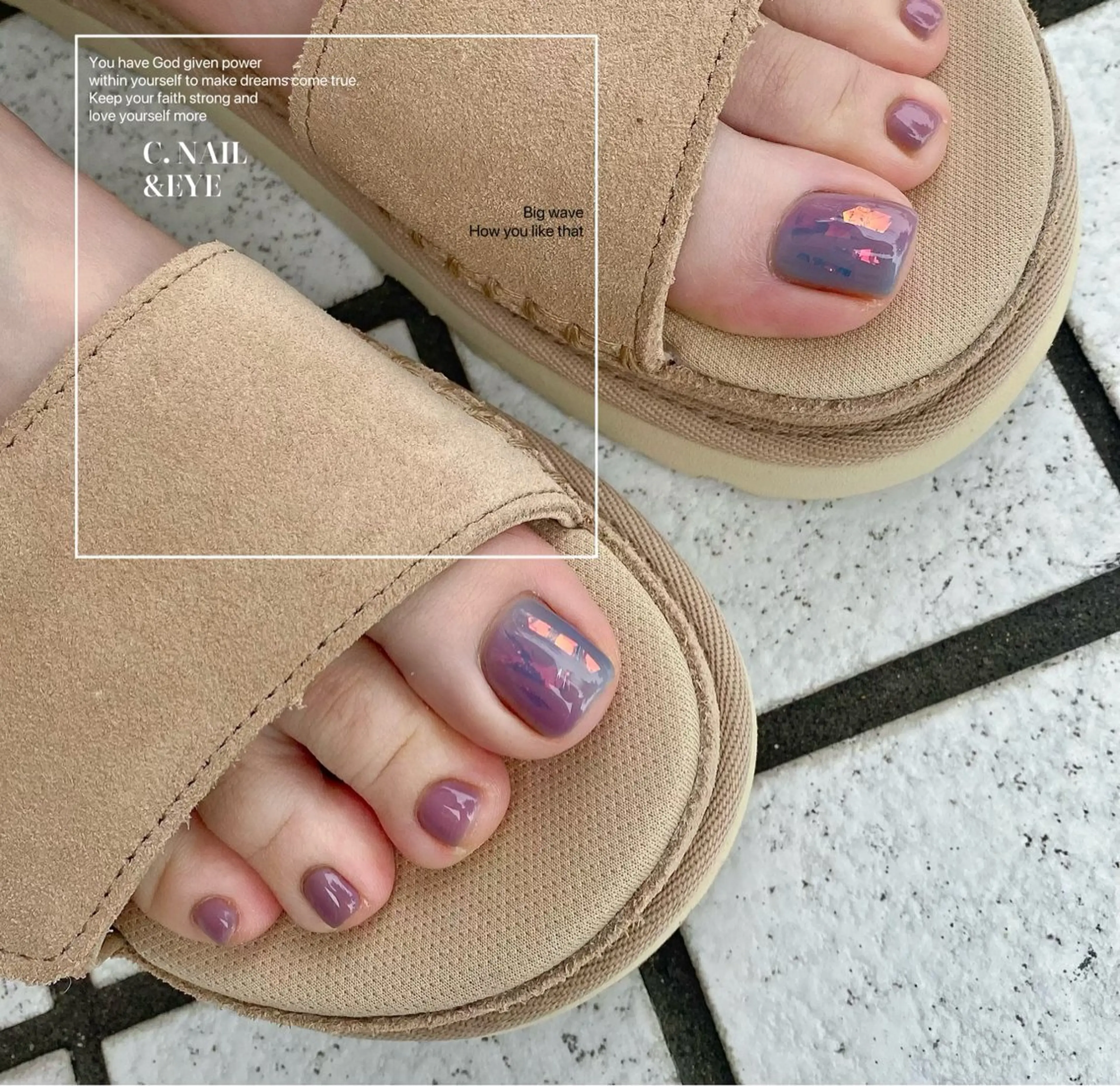 ネイル フラッシュネイル フットネイル 氷ネイル・うるうるネイル マグネットネイル ミラーネイル C.Nail &Eye筑紫駅のネイルデザイン