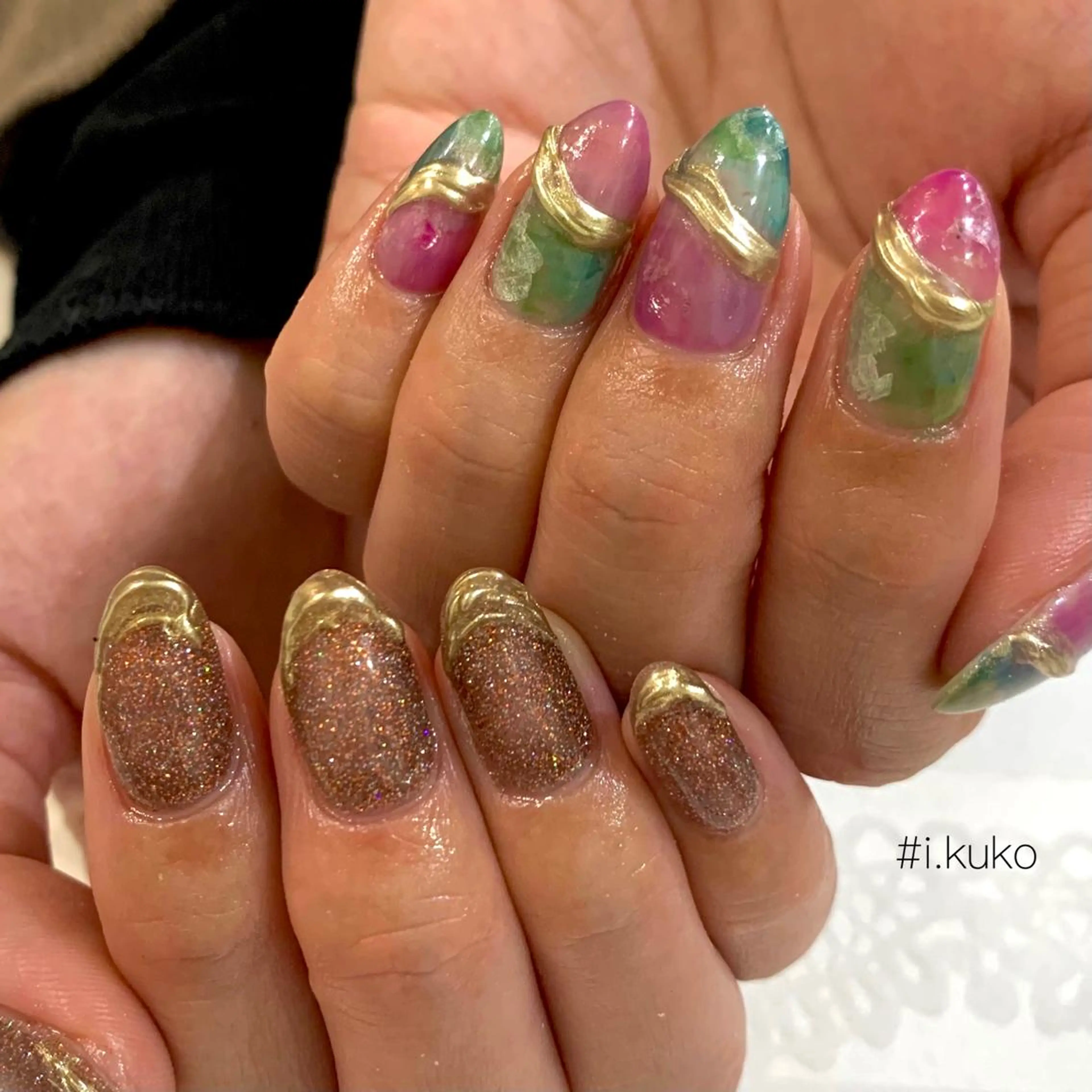 ミディアム ネイル Chipieee Ikukoのネイルデザイン