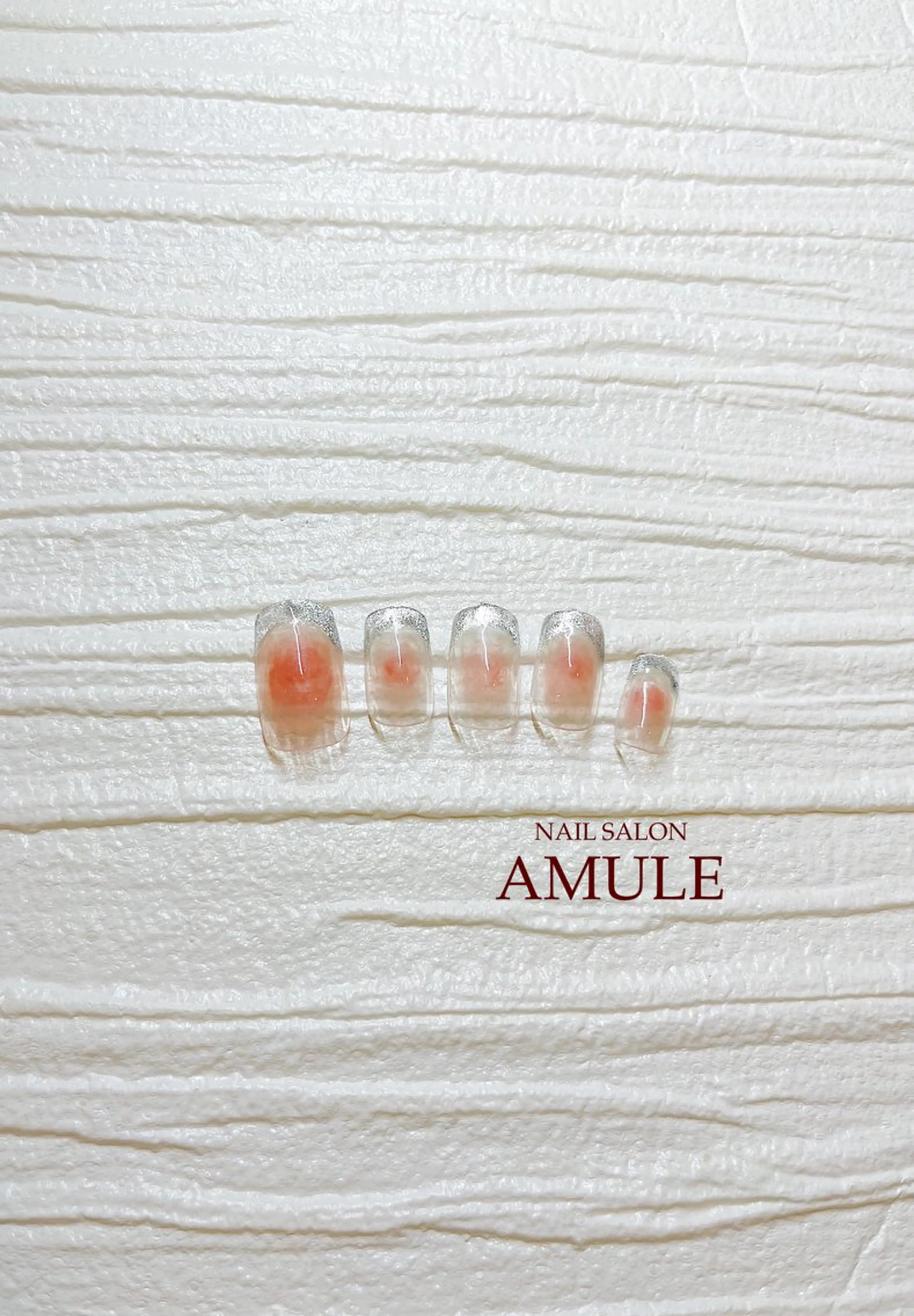 【ジェルオフあり】チークネイル(ベース)+先端マグネットジェルフレンチ💅の写真