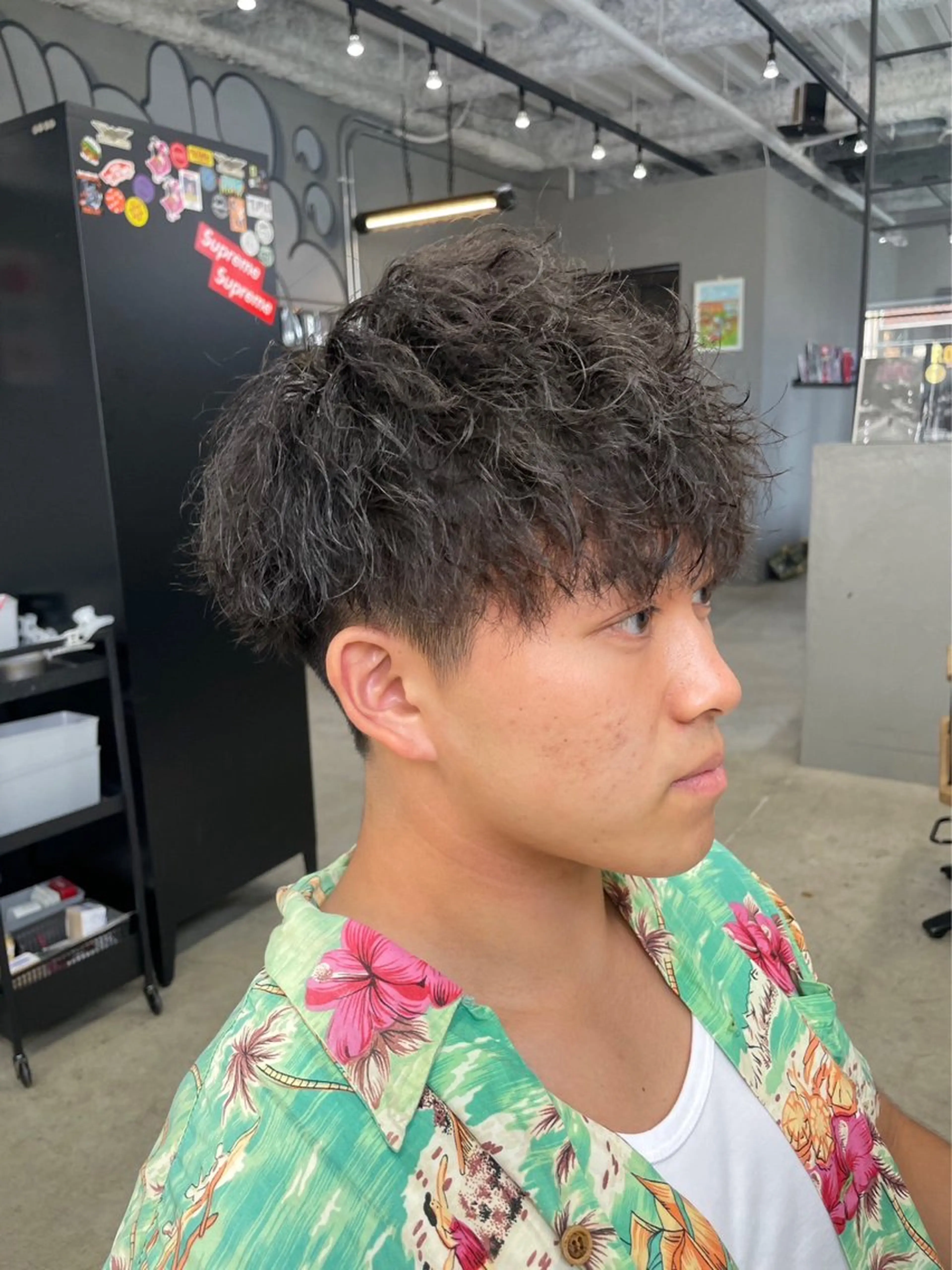 ショート パーマ メンズ カット パーマ メンズ専門サロン wokeのヘアスタイル