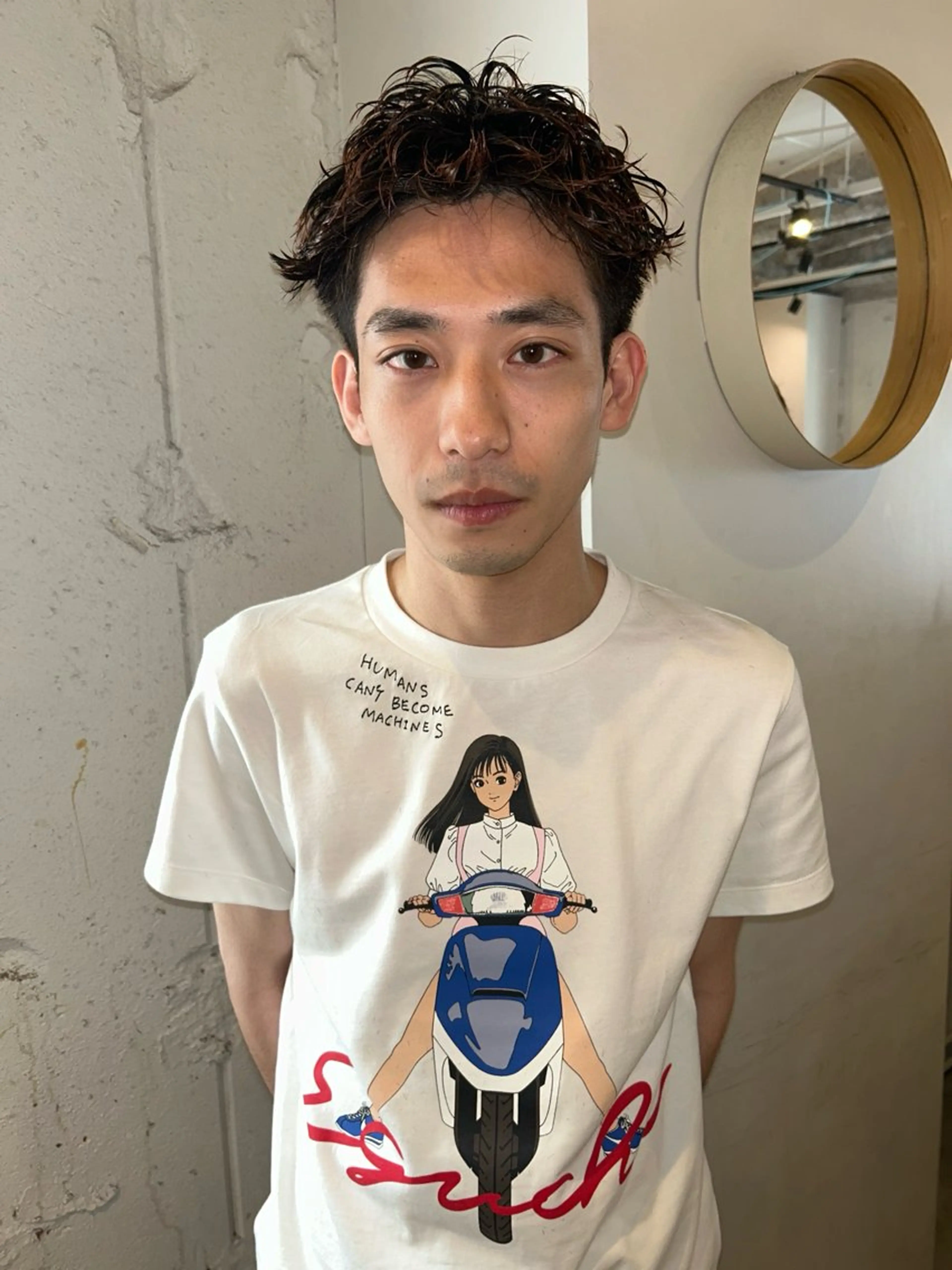 ショート パーマ メンズ 伸ばしかけ ショートヘア カット パーマ トリートメント Loom.所属・村上雅人 ナチュラルモードのヘアスタイル