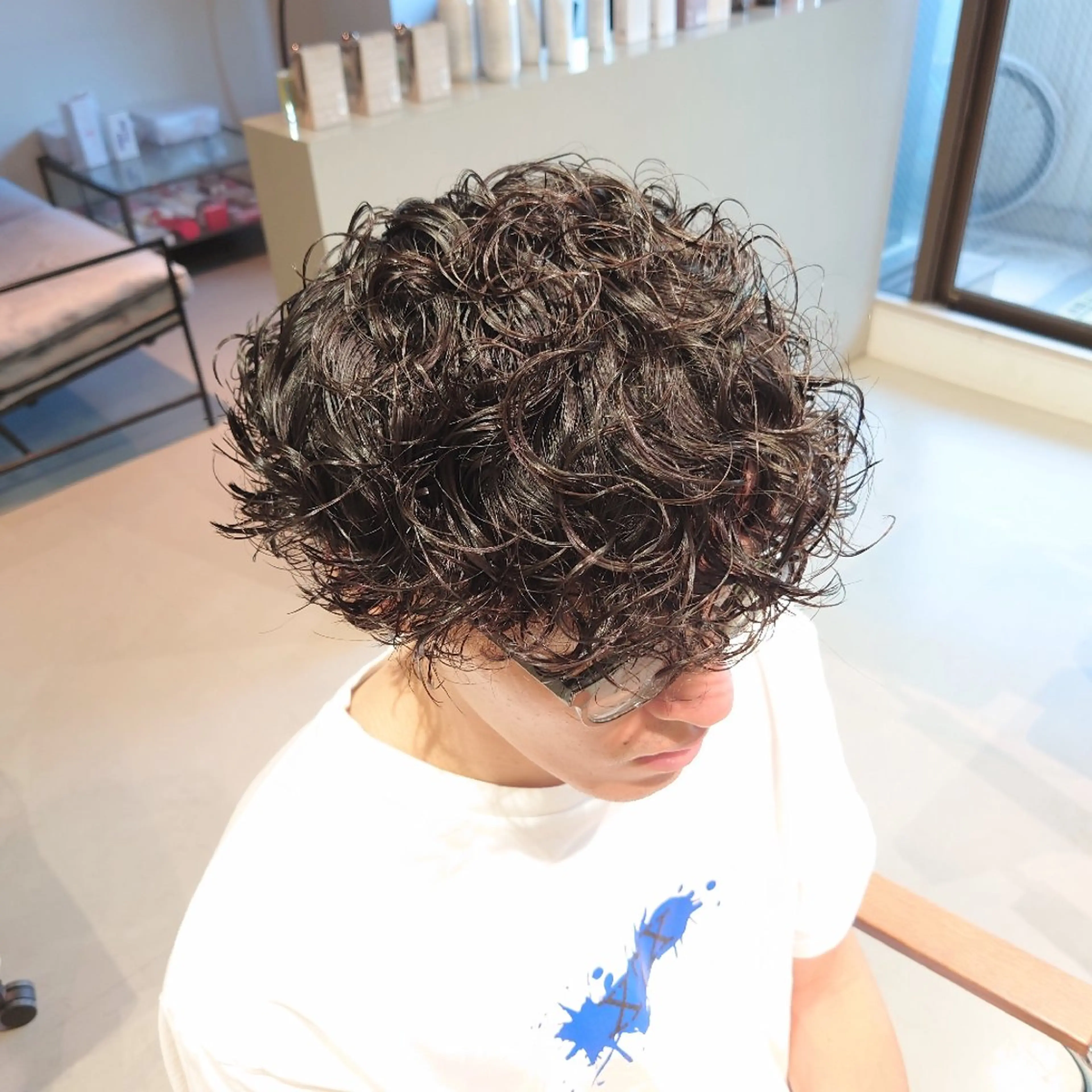 ショート パーマ メンズ iss所属・メンズ/パーマ特化 /波巻き/林洋平のヘアスタイル