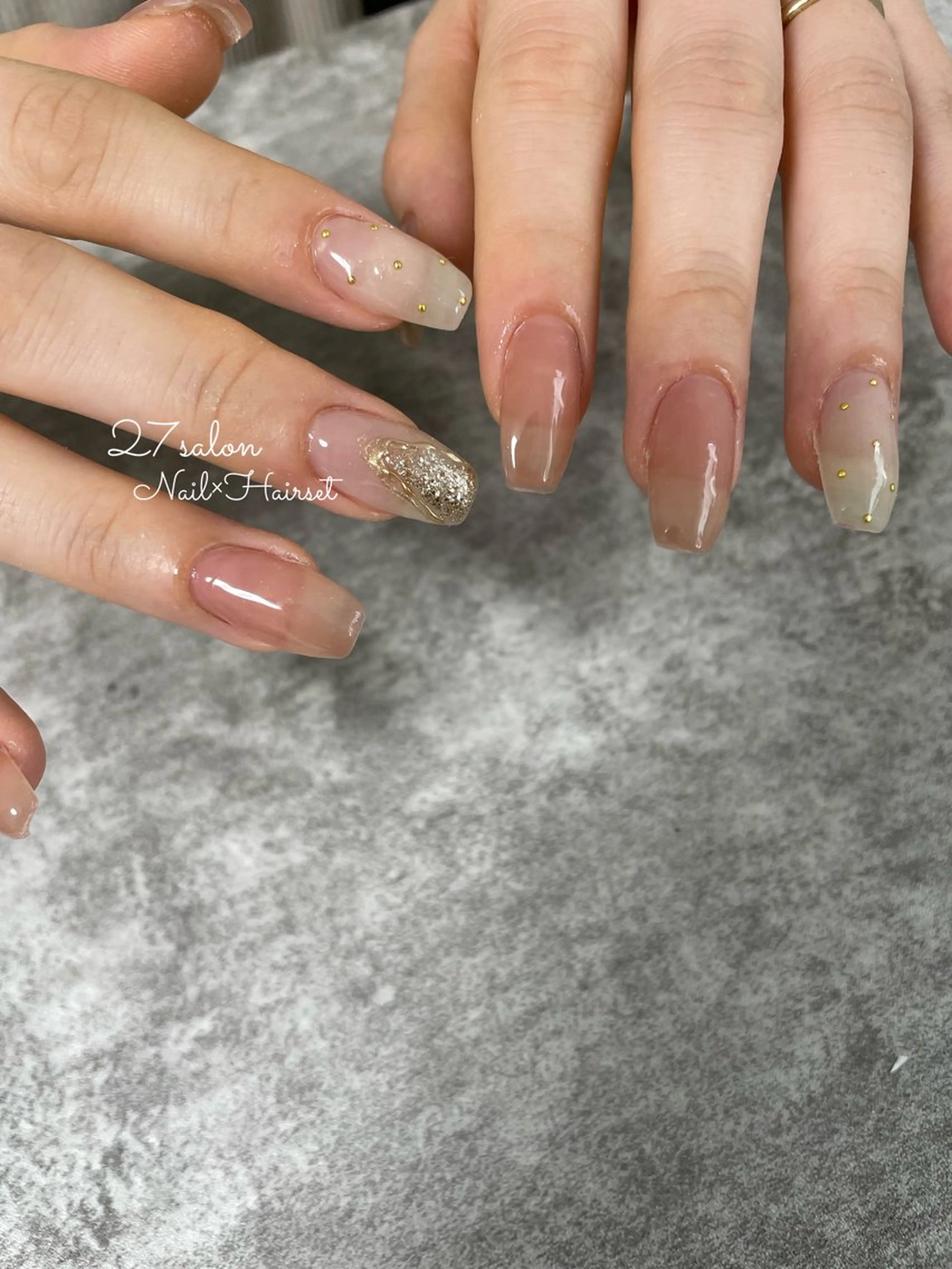 ネイル ニュアンスネイル オフィスネイル ピンク 27salon yuinaのネイルデザイン