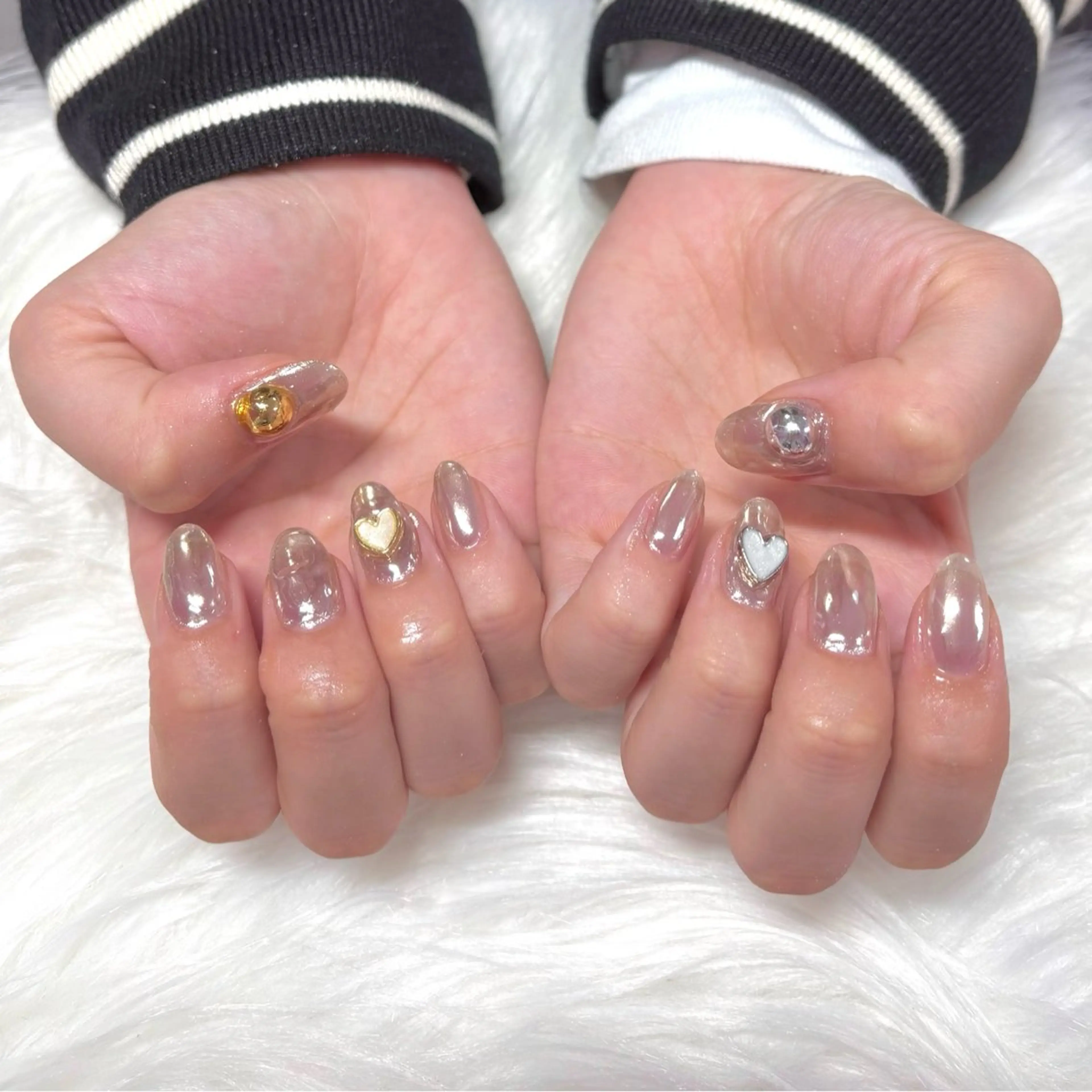 ネイル ミラーネイル ハンドネイル Noix nailのネイルデザイン