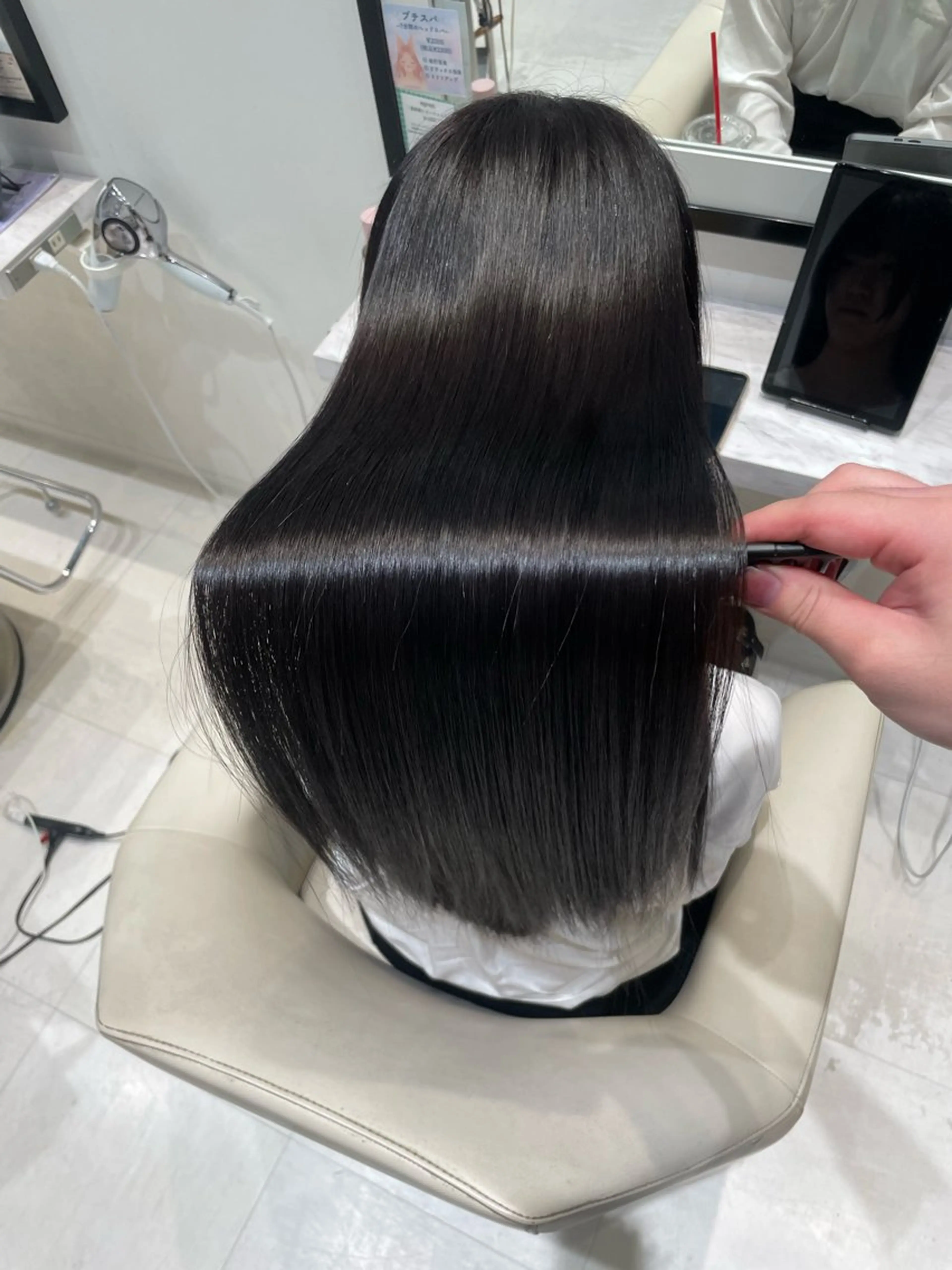 ロング パーマ カット 縮毛矯正 トリートメント k-twoたき✨艶感 カラー/美髪矯正のヘアスタイル