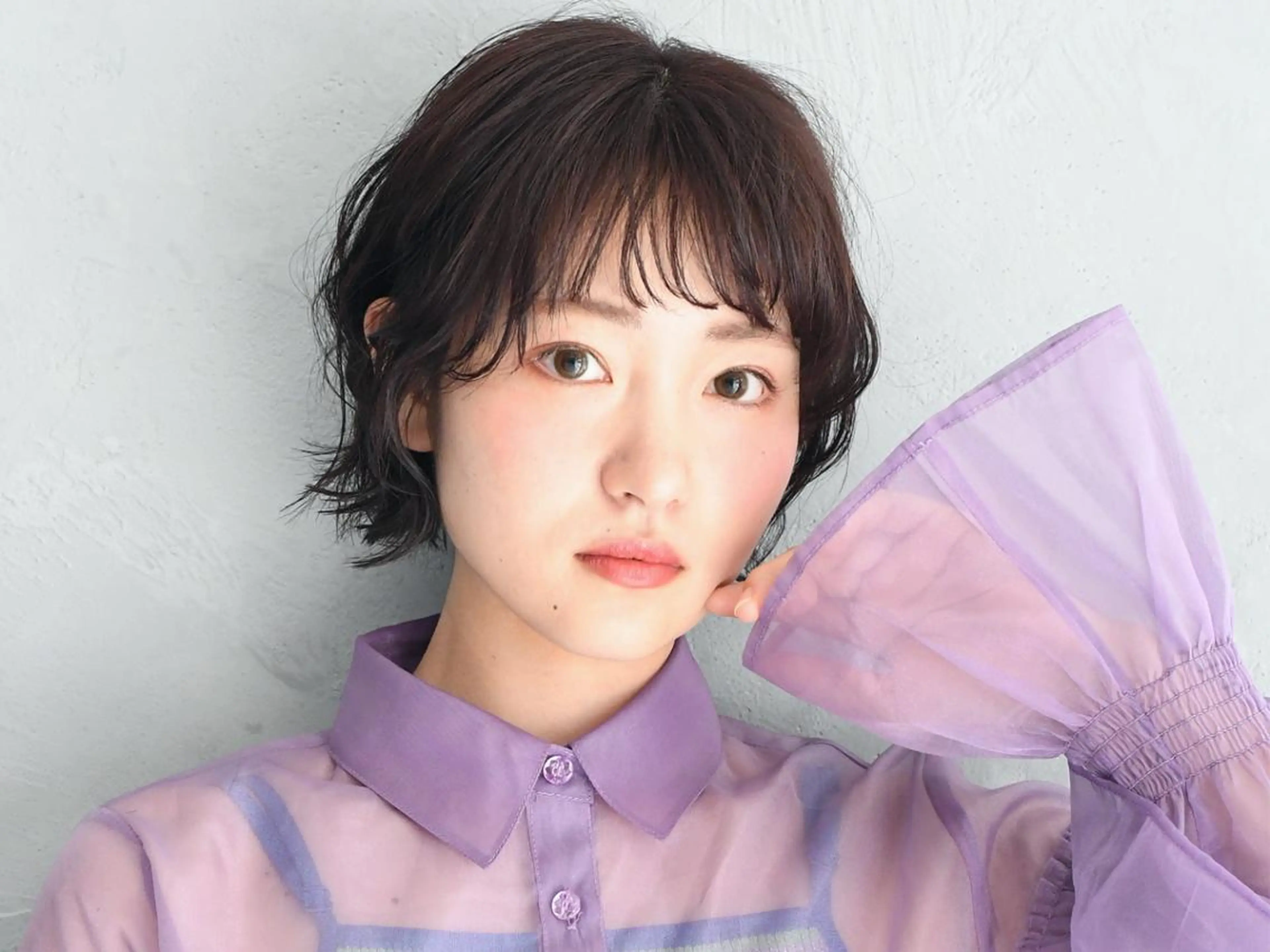 ショート カラー パーマ ヘアアレンジ 谷 ひな乃のヘアスタイル