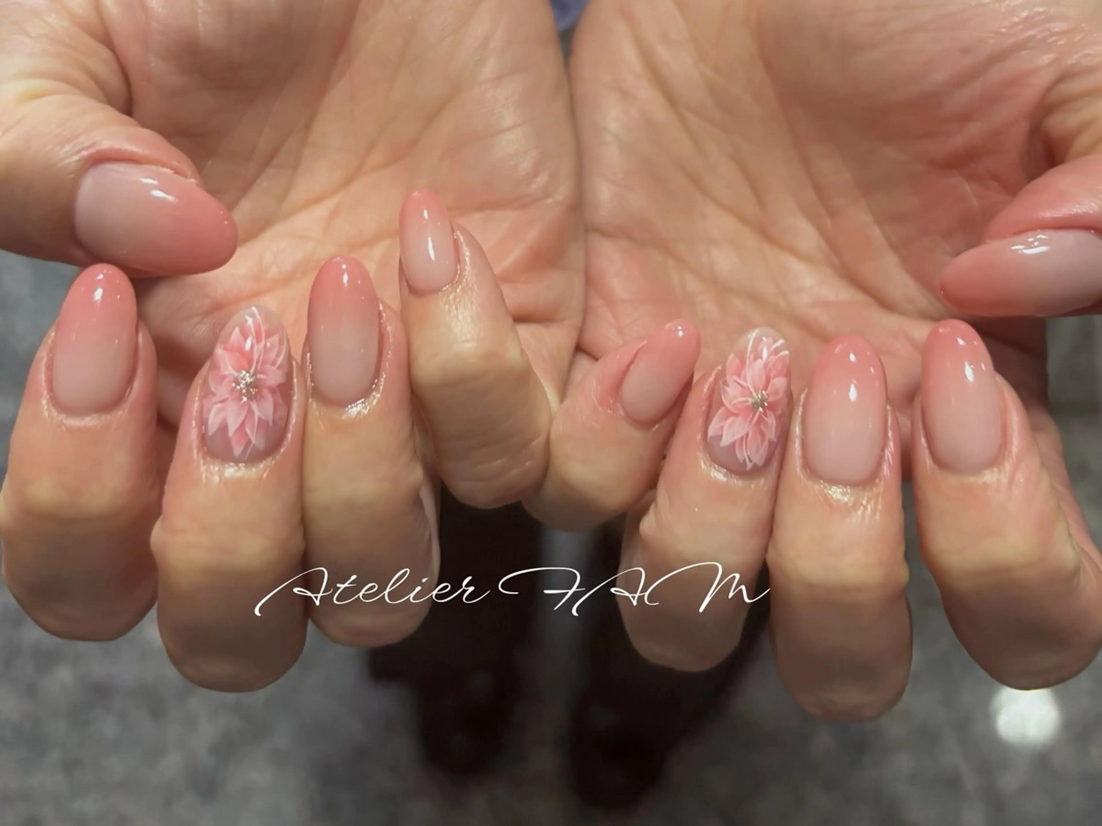 セミロング ハンドネイル nail&eyelashsalon atelier fam上本町店所属・アトリエ FAMのネイルデザイン