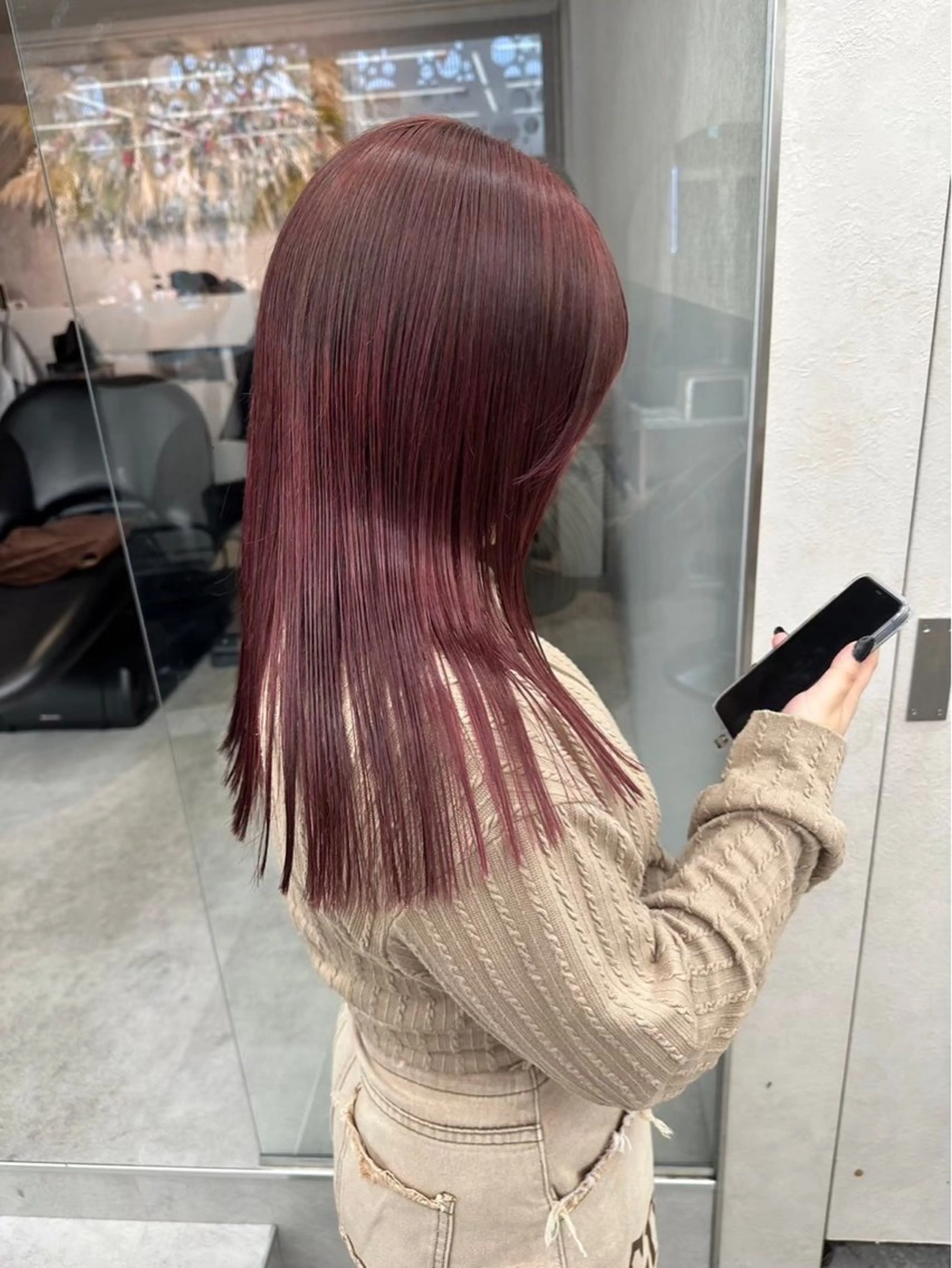 セミロング カラー ブリーチ 透明感カラー ブリーチなしカラー ボブ 顔まわりレイヤー 【美髪矯正】 吉村　清志のヘアスタイル