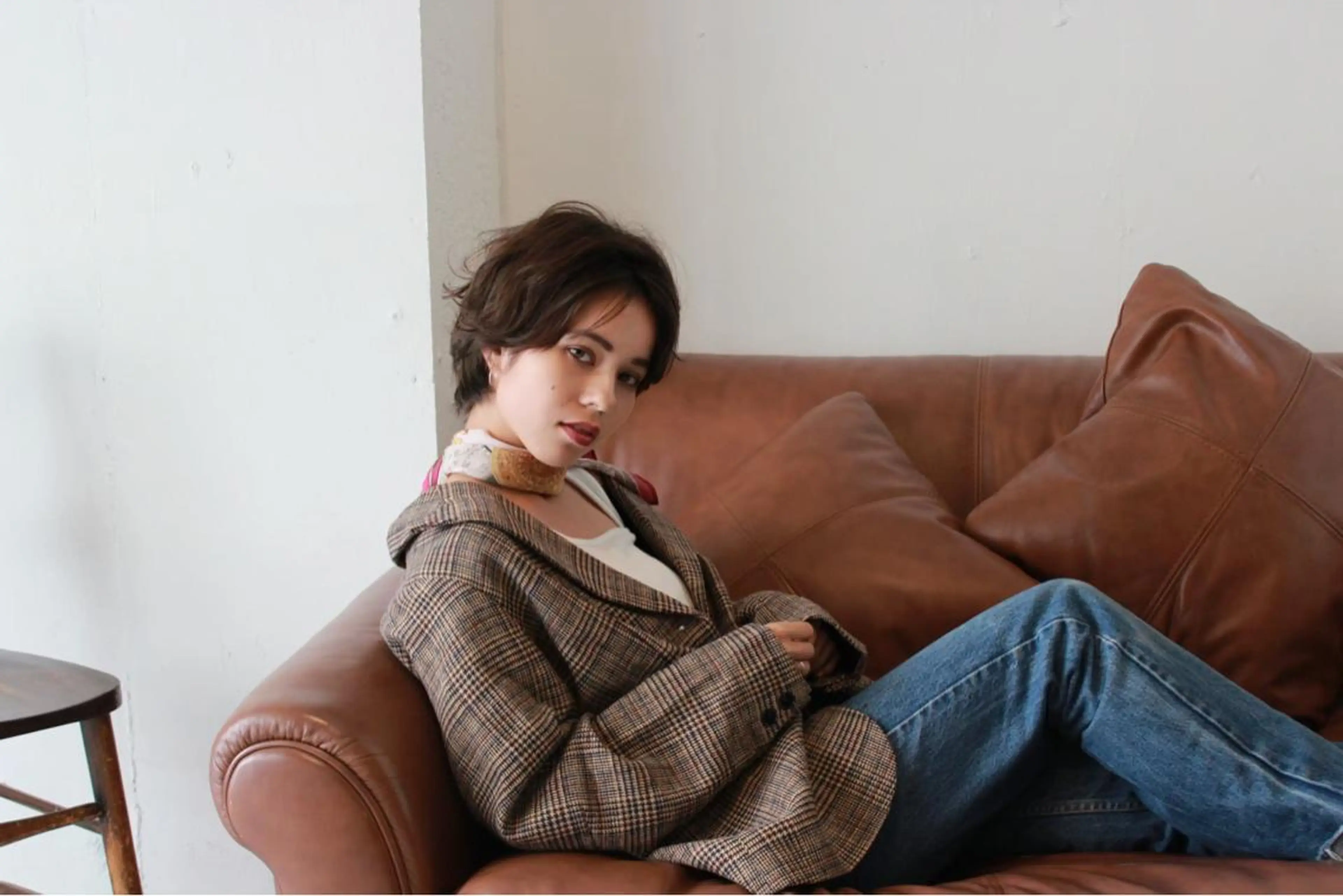 ショート 髪質改善ストレート、 カラー清野雄大のヘアスタイル