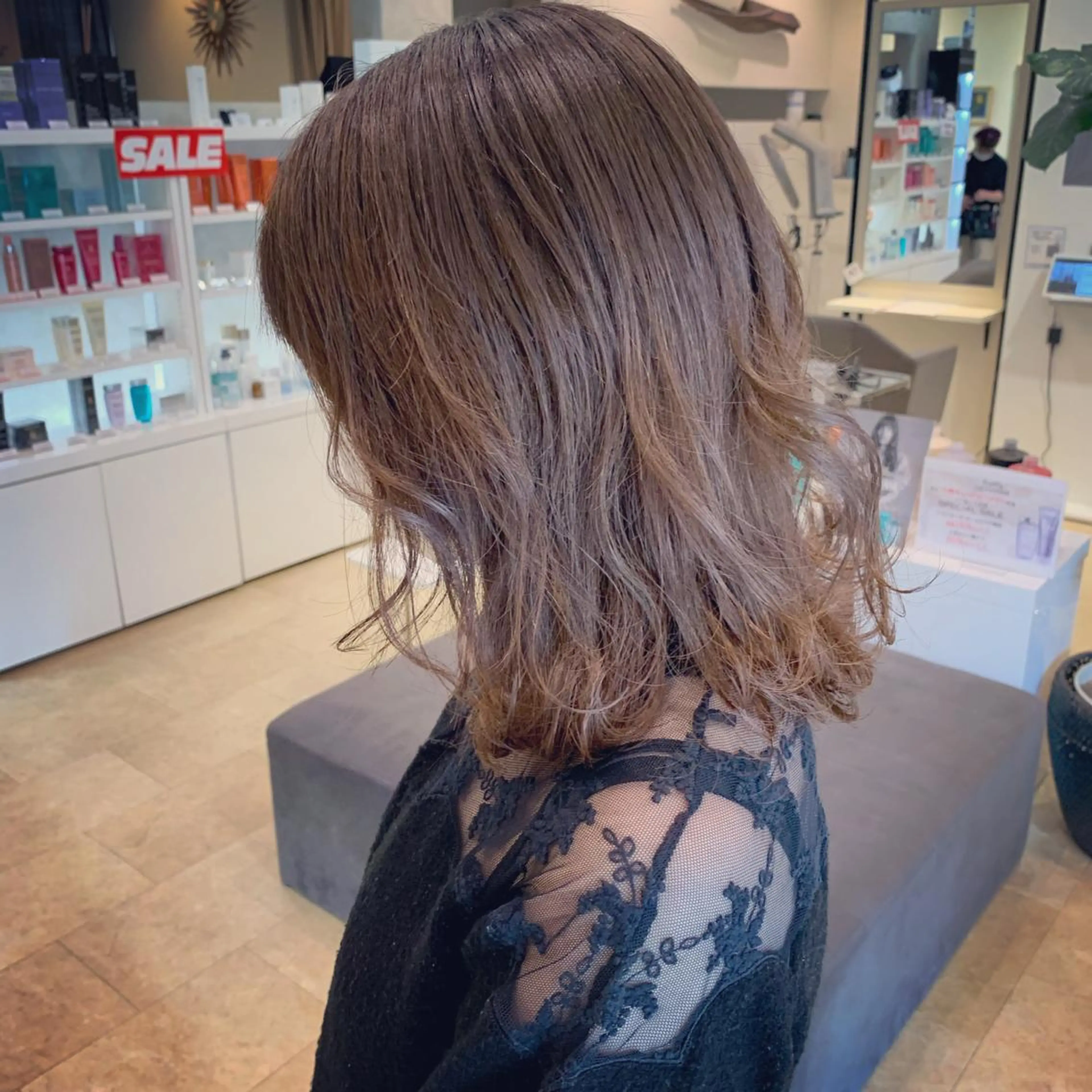 ミディアム カラー カット ヘアカラー トリートメント 西新/siohair 2nd/石尾刻矢のヘアスタイル