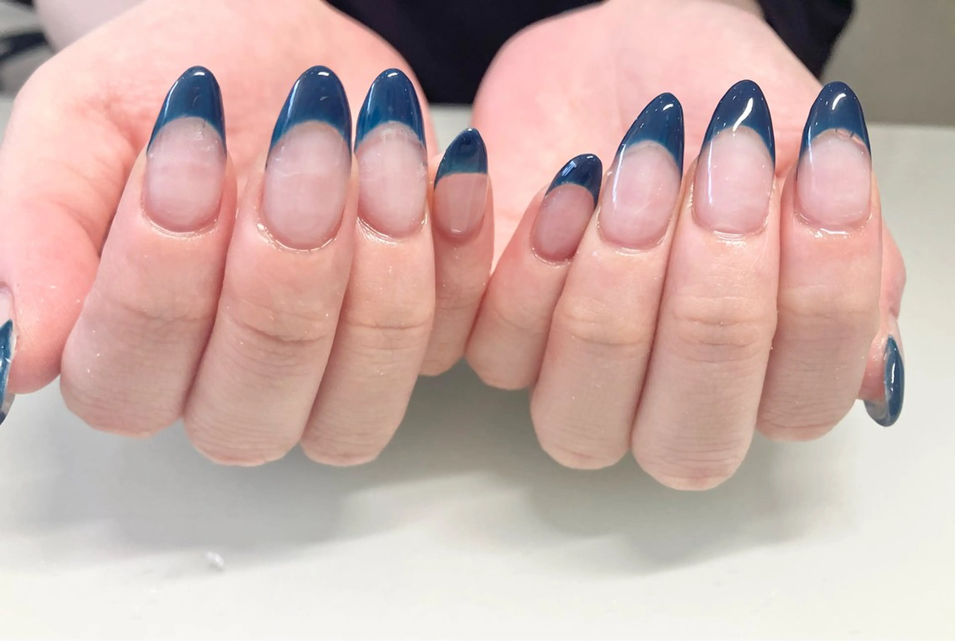 ネイル クリアネイル フレンチネイル ショートネイル Rich to 半田店所属・rich to 内田のネイルデザイン