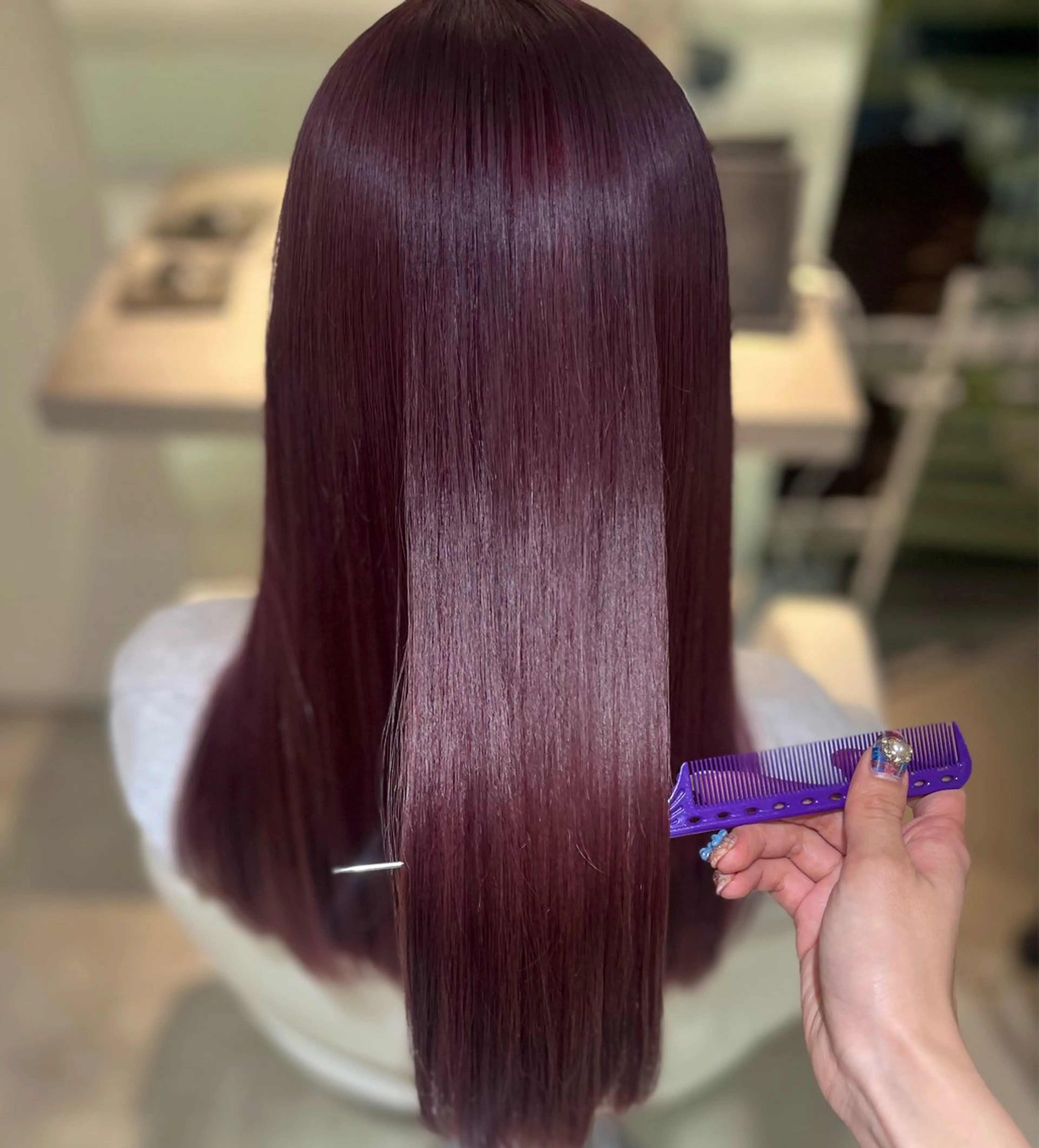 ロング カラー ラベンダーカラー ピンクカラー ピンクラベンダー 🦋🫧艶髪カラー 🫧🦋あいりのヘアスタイル