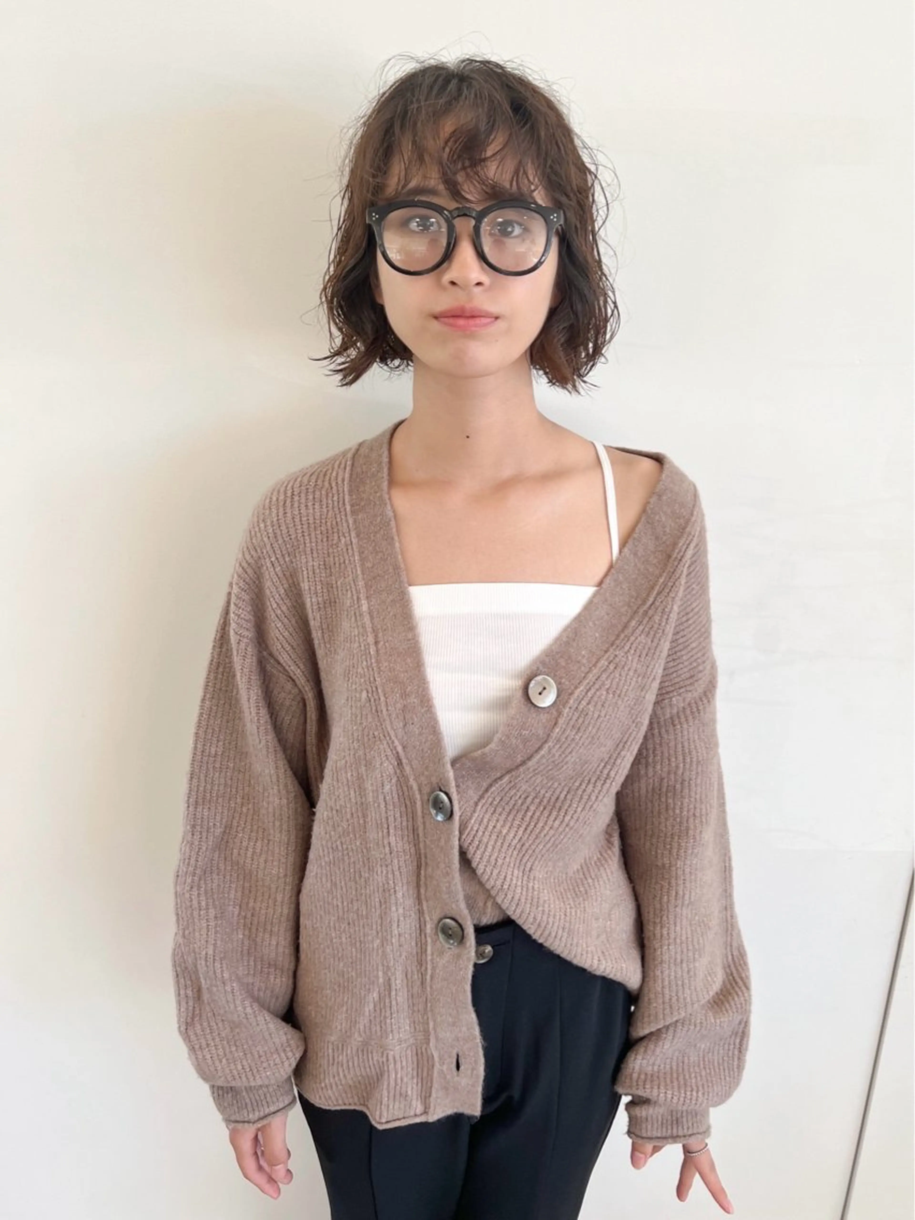 ミディアム ミディアムパーマ ボブ カット パーマ つくばUtooe's 副店長　寺沢颯のヘアスタイル