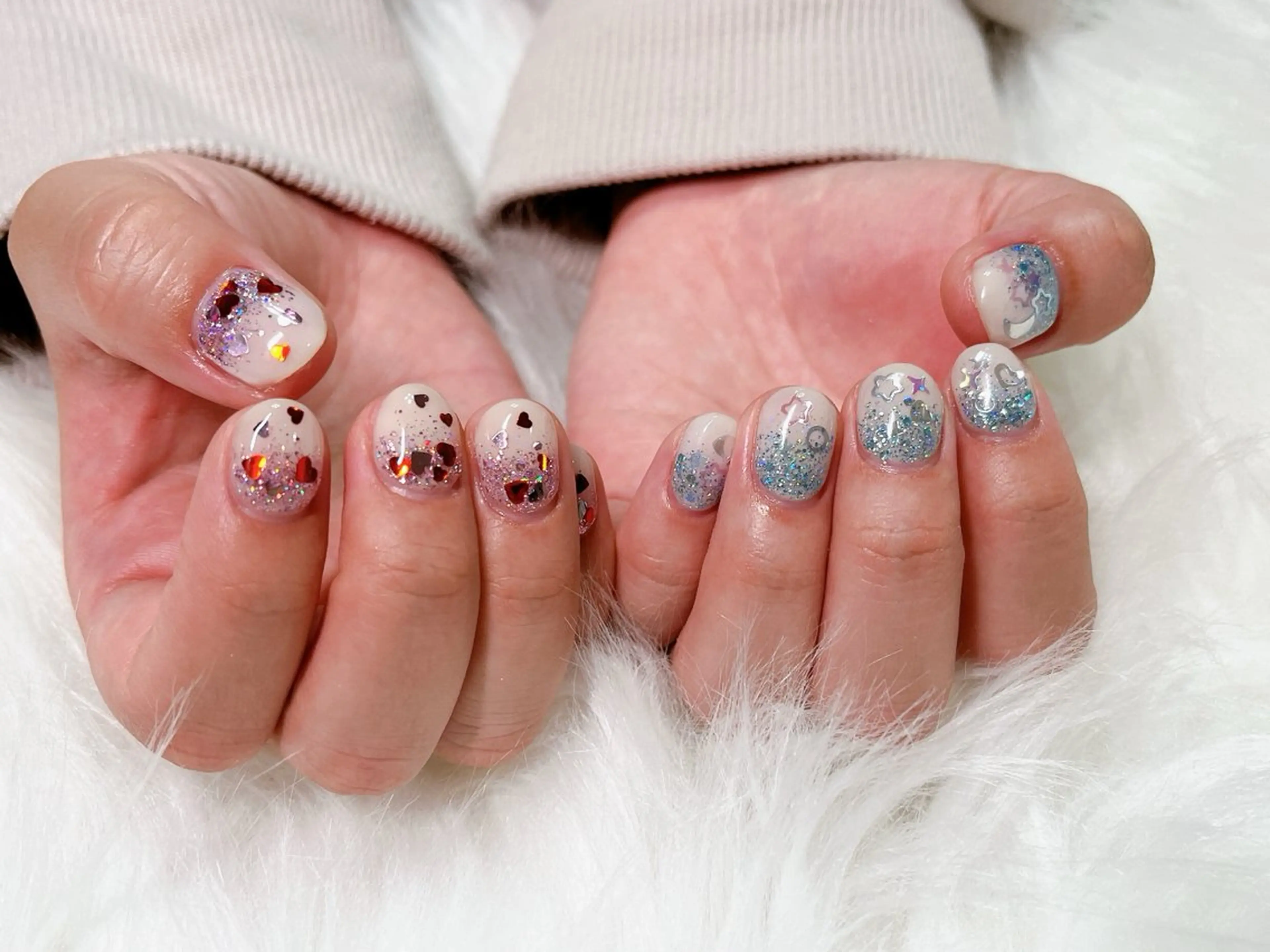 ネイル ラメ(グリッター) ラメグラデーション ハンドネイル pomy nail 新宿店所属・otomi 🌼*･のネイルデザイン