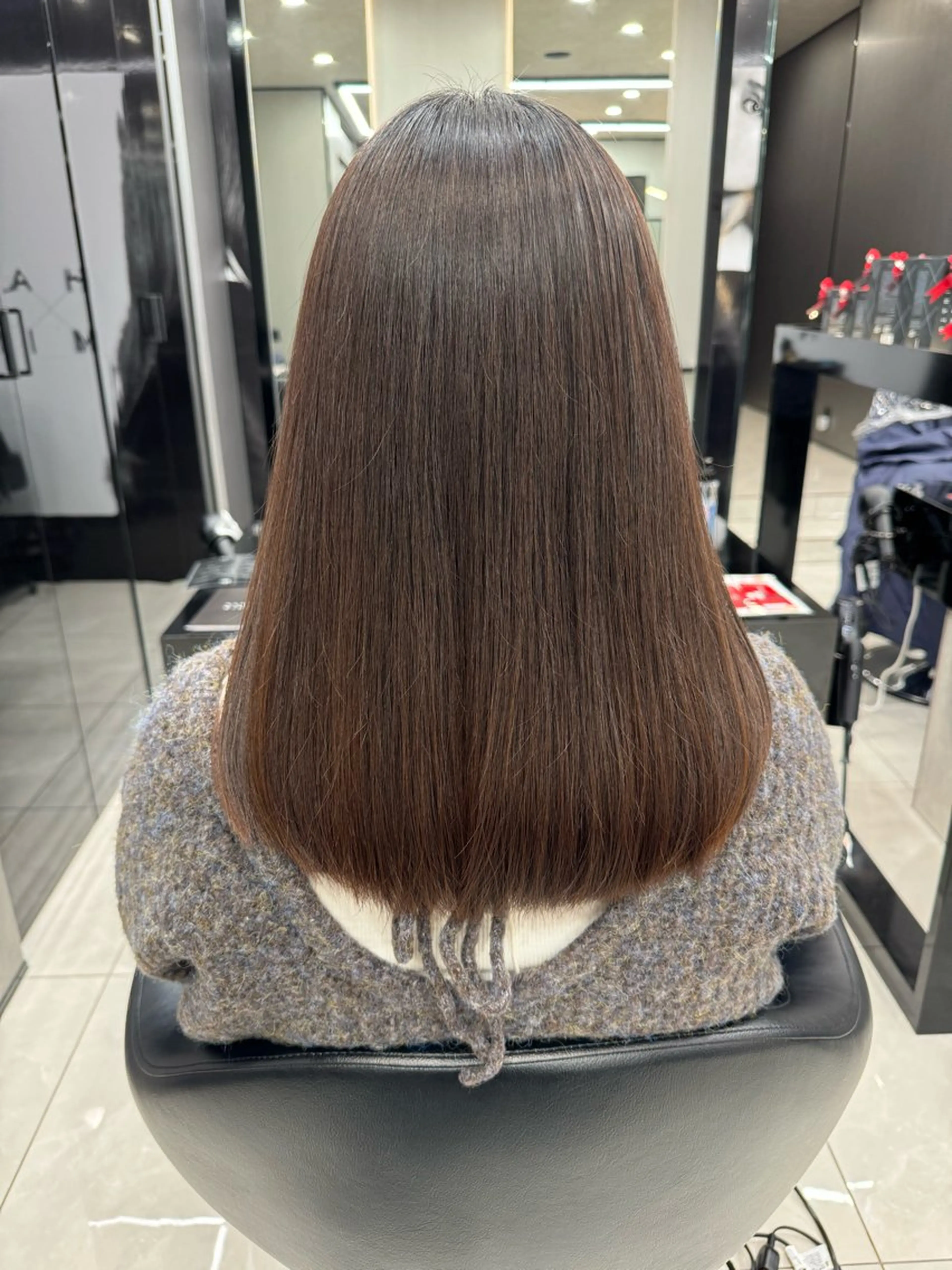 セミロング カット 縮毛矯正 トリートメント little×PORTO三宮所属・🧡/艶髪/桑原 拓也/ショート/🧡のヘアスタイル