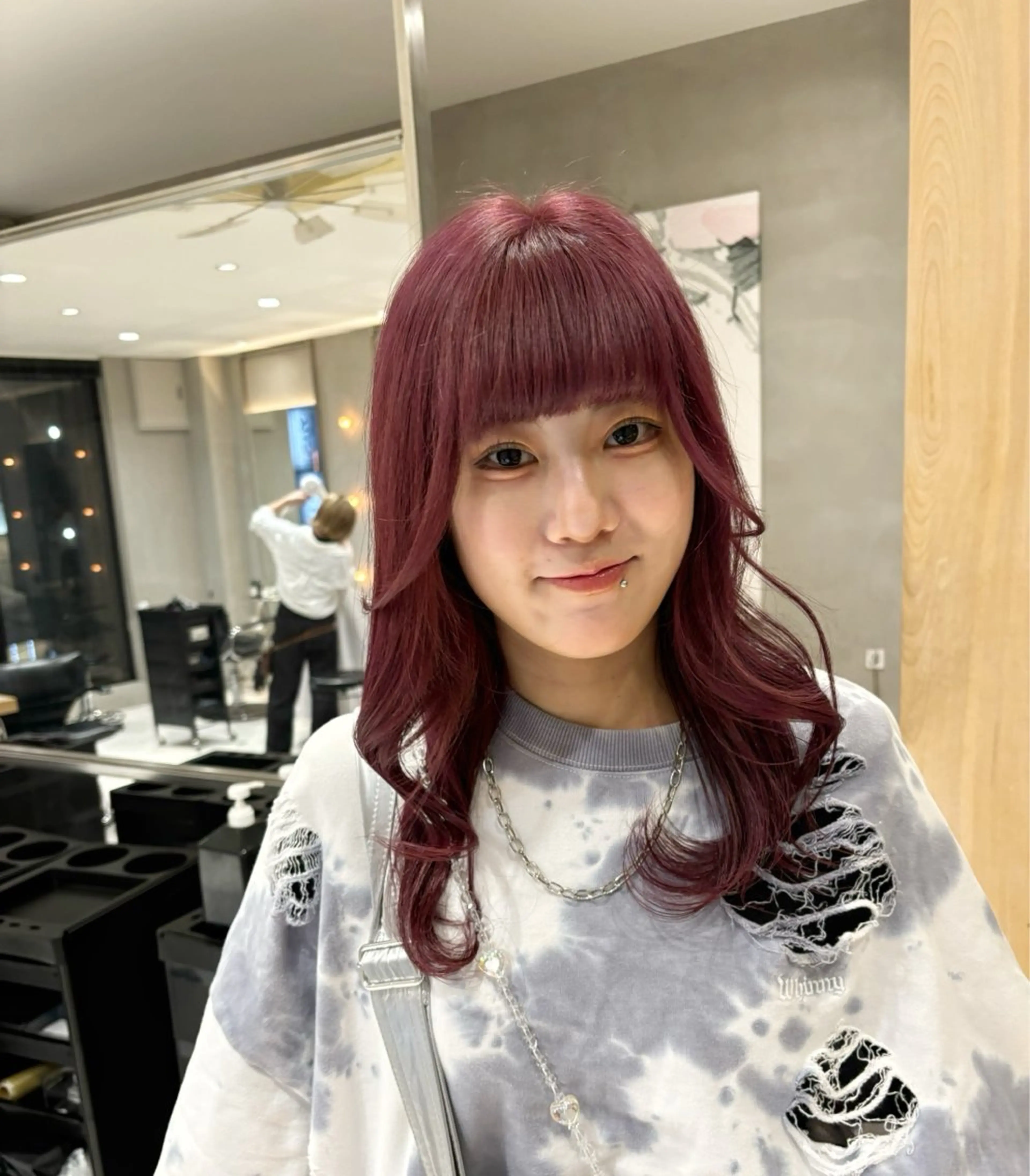 セミロング カラー ヘアアレンジ ヘアカラー トリートメント ヘッドスパ ヘアセット 艶髪/レイヤーカット 🐣misakiのヘアスタイル