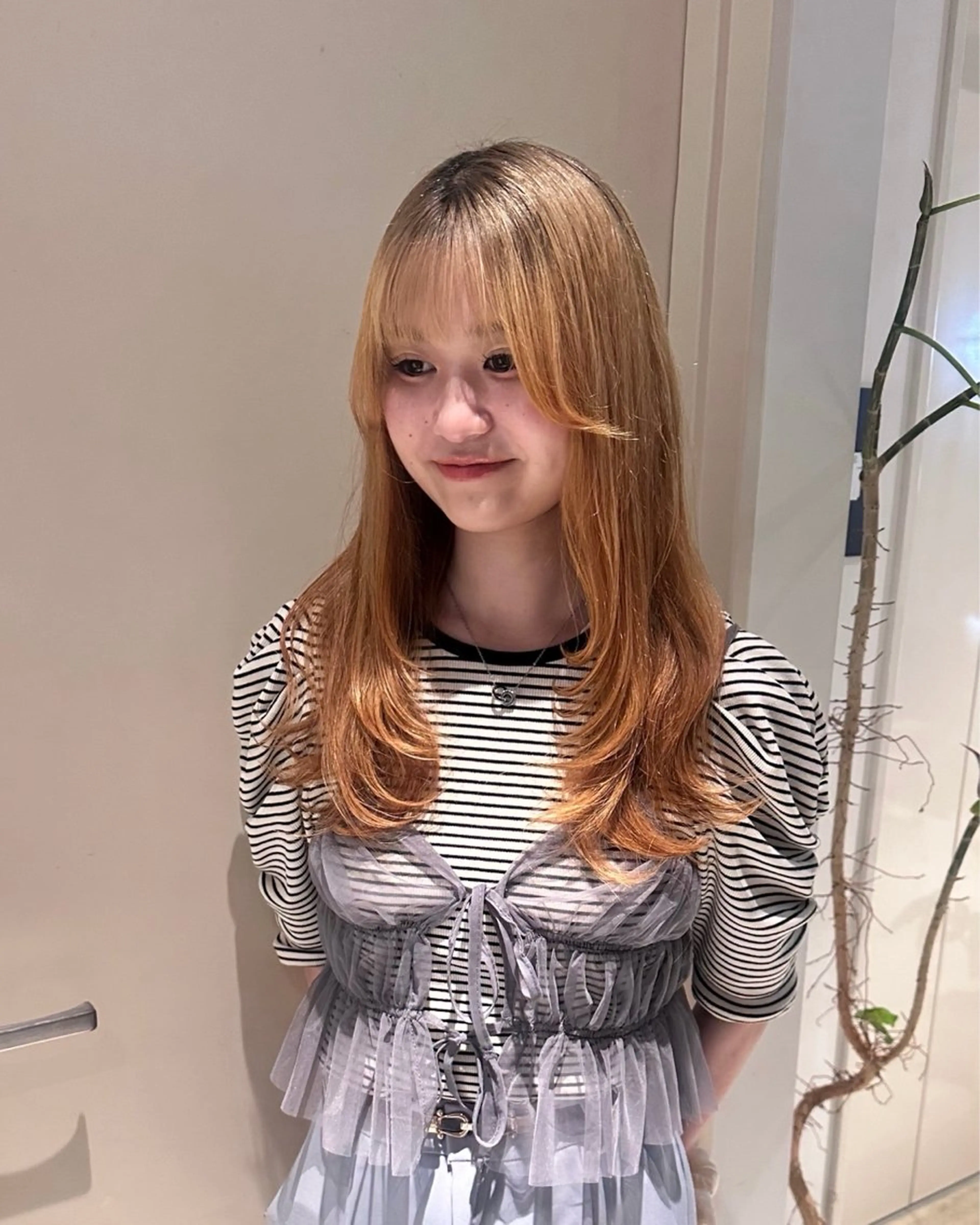 ロング レイヤーカット clear of hair LiT店所属・及川 遥/レイヤー/ カットモデルのヘアスタイル