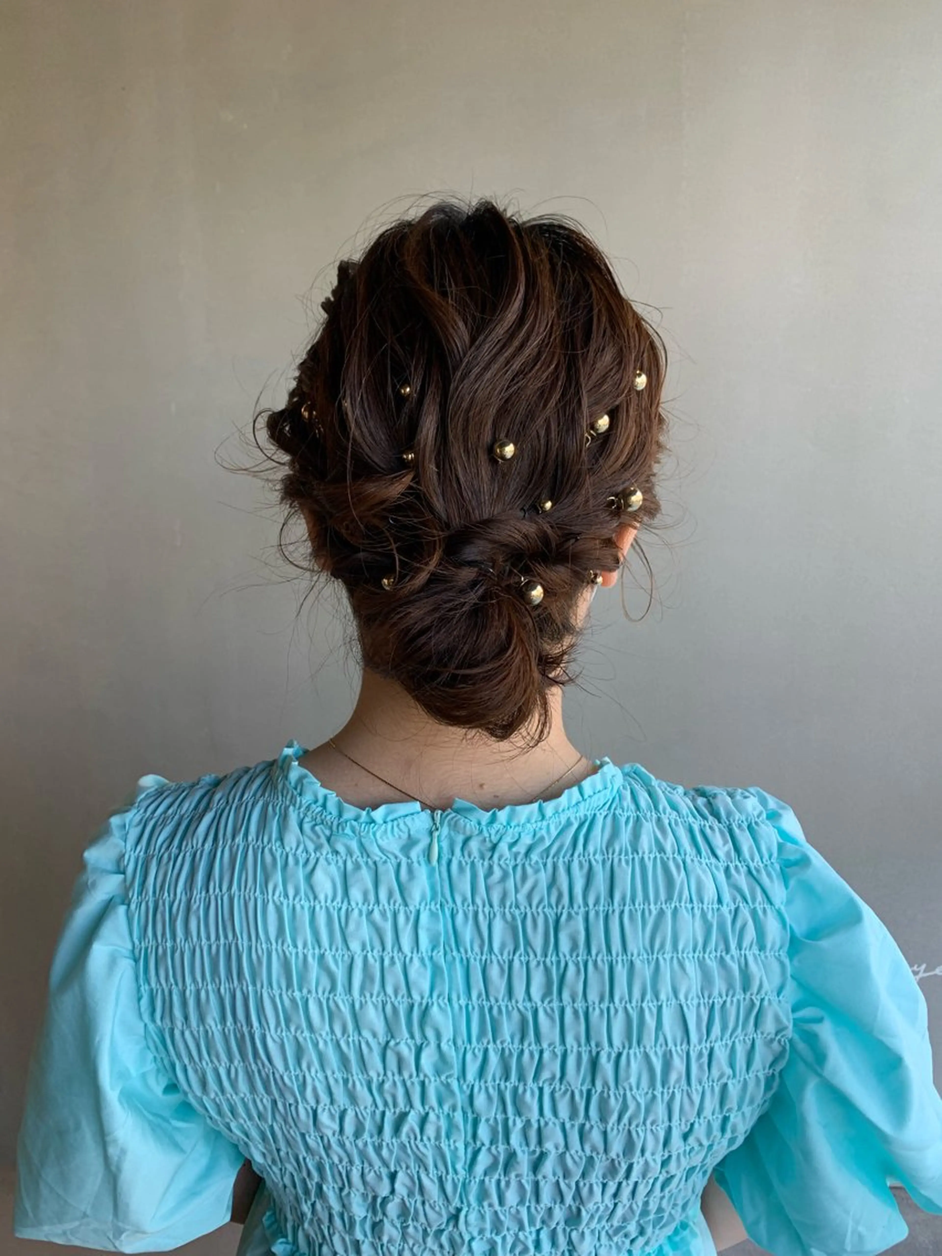 ミディアム ヘアアレンジ ヘアセット ブリーチ/アレンジ 天満/chihiroのヘアスタイル