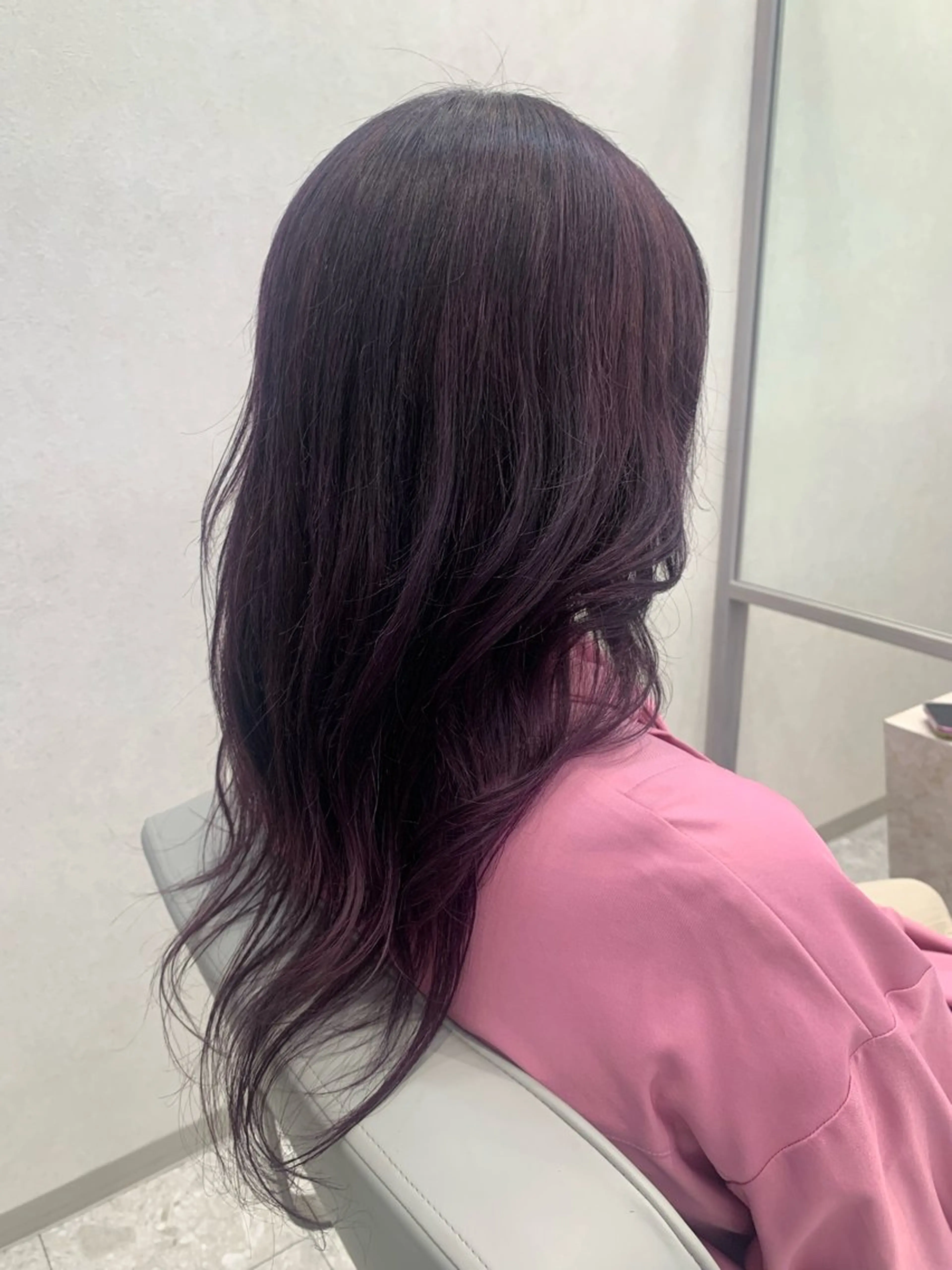 ロング パープルカラー ボブ くびれヘア エクステ 顔周りカット 大人ヘア✨髪質改善 ✨ショート＊今泉のヘアスタイル