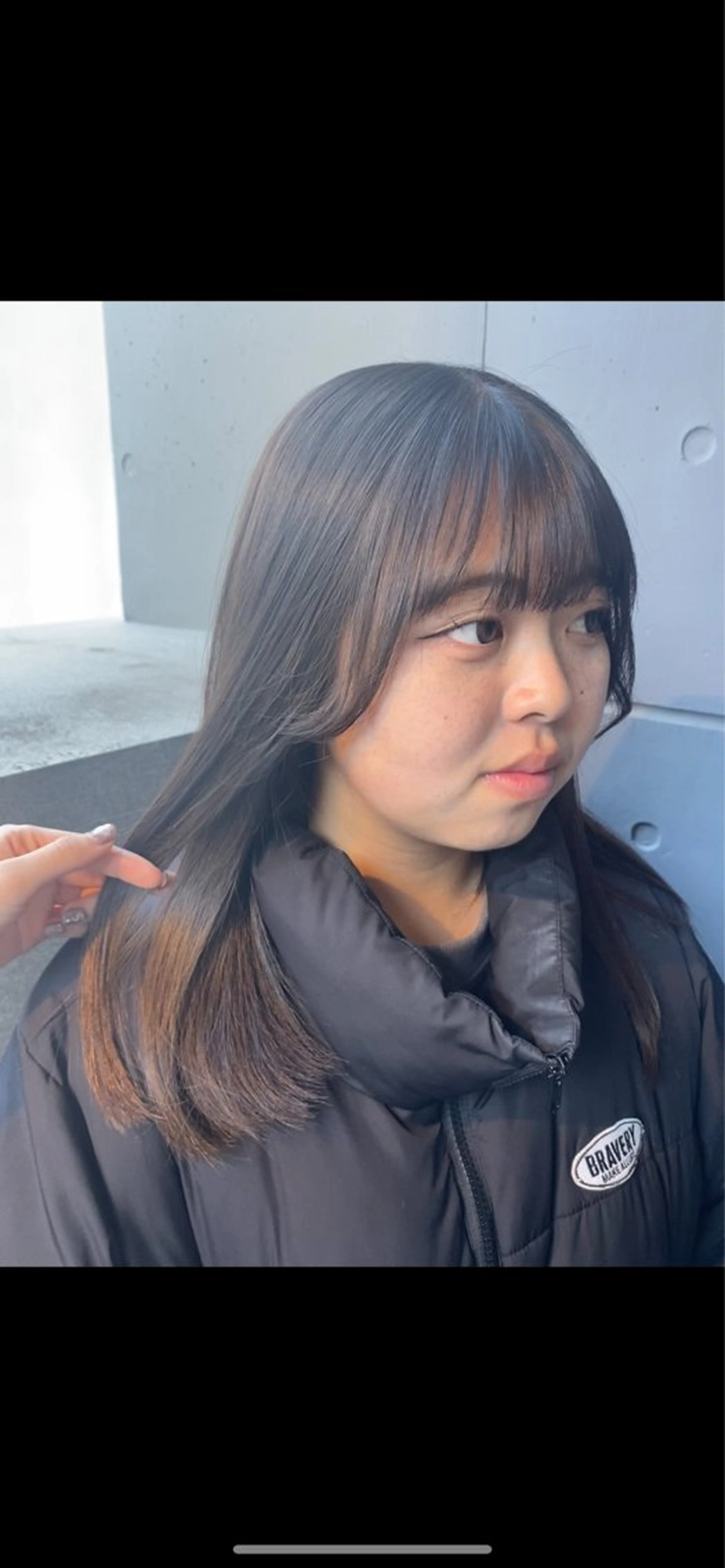 セミロング 縮毛矯正 カット 艶暖色カラー🍒 縮毛矯正ほののヘアスタイル