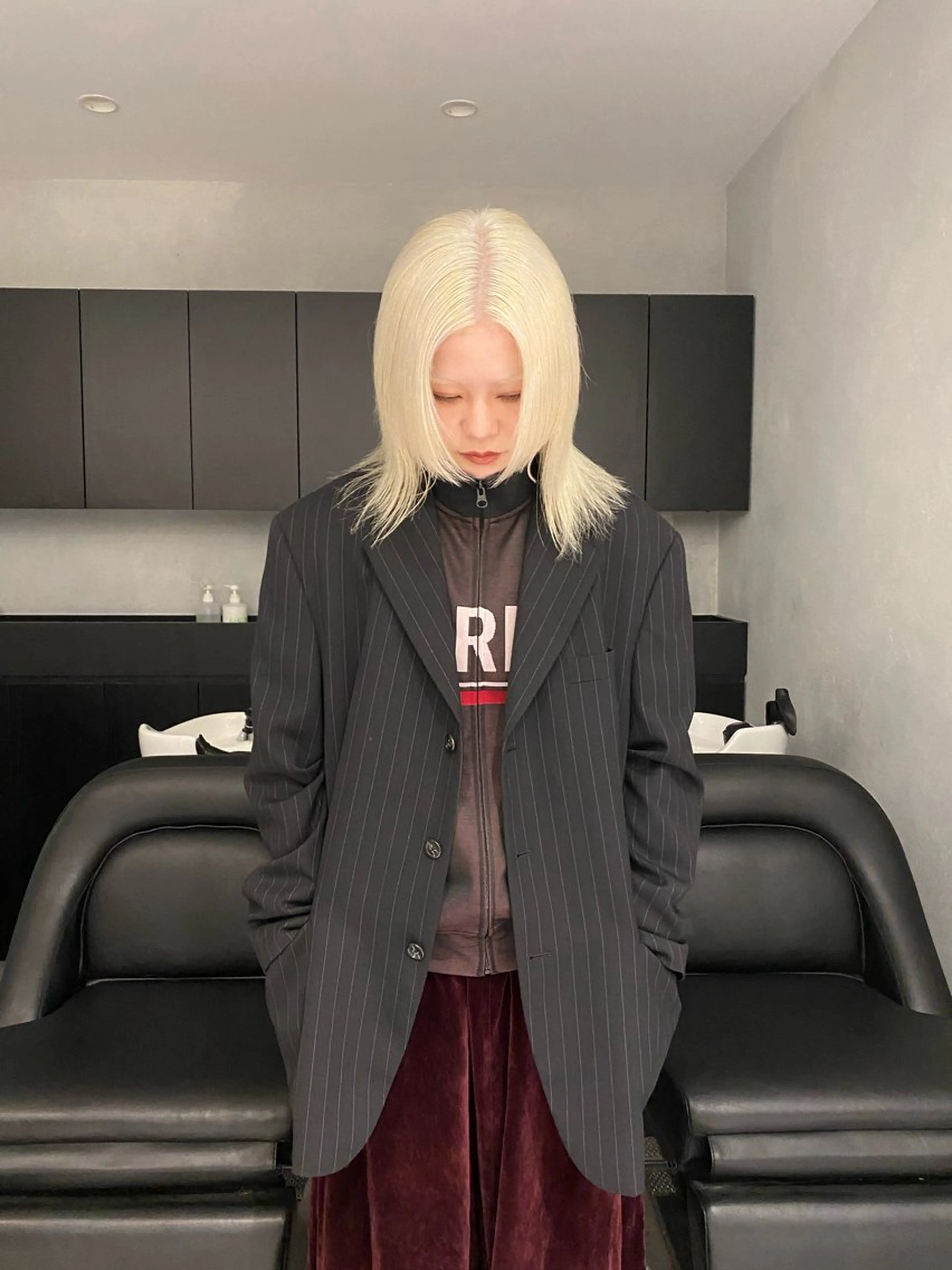 ミディアム カラー ブリーチ ケアブリーチ ヘアカラー トリートメント 吉武 茂暉のヘアスタイル