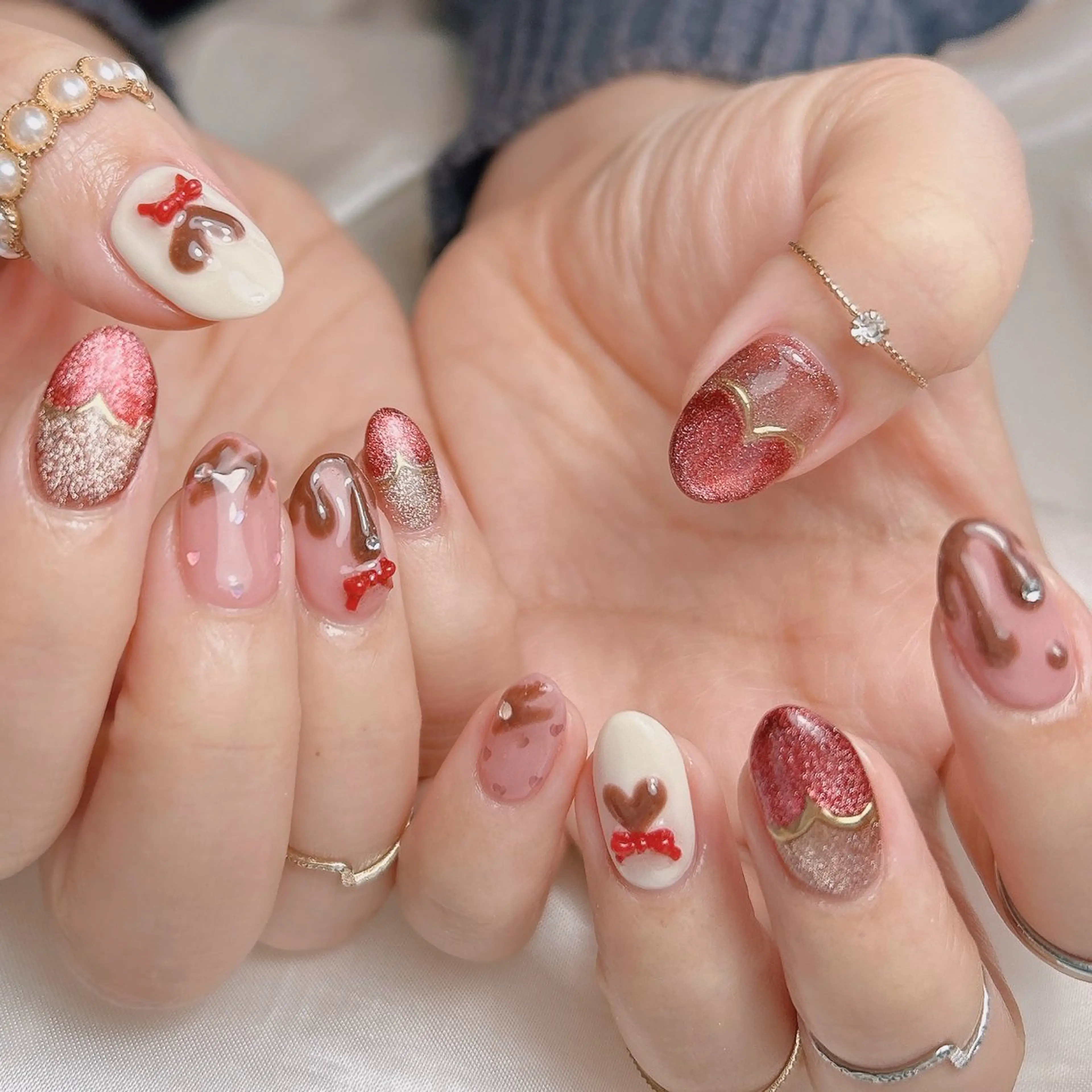 ネイル バレンタイン ハンドネイル junna 金山.東別院.上前津のネイルデザイン