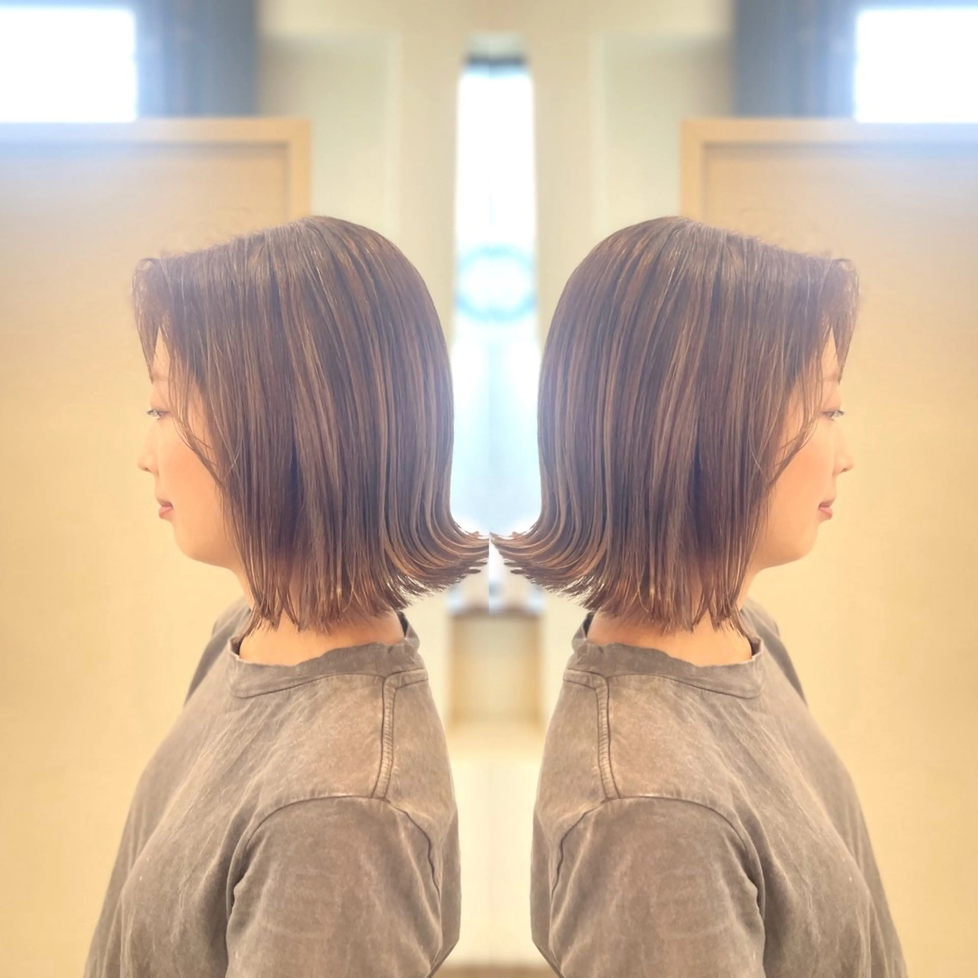 ショート カラー ベージュカラー ボブ 外ハネヘア カット ヘアカラー トリートメント Hair make VERDA所属・富永 憲一郎のヘアスタイル