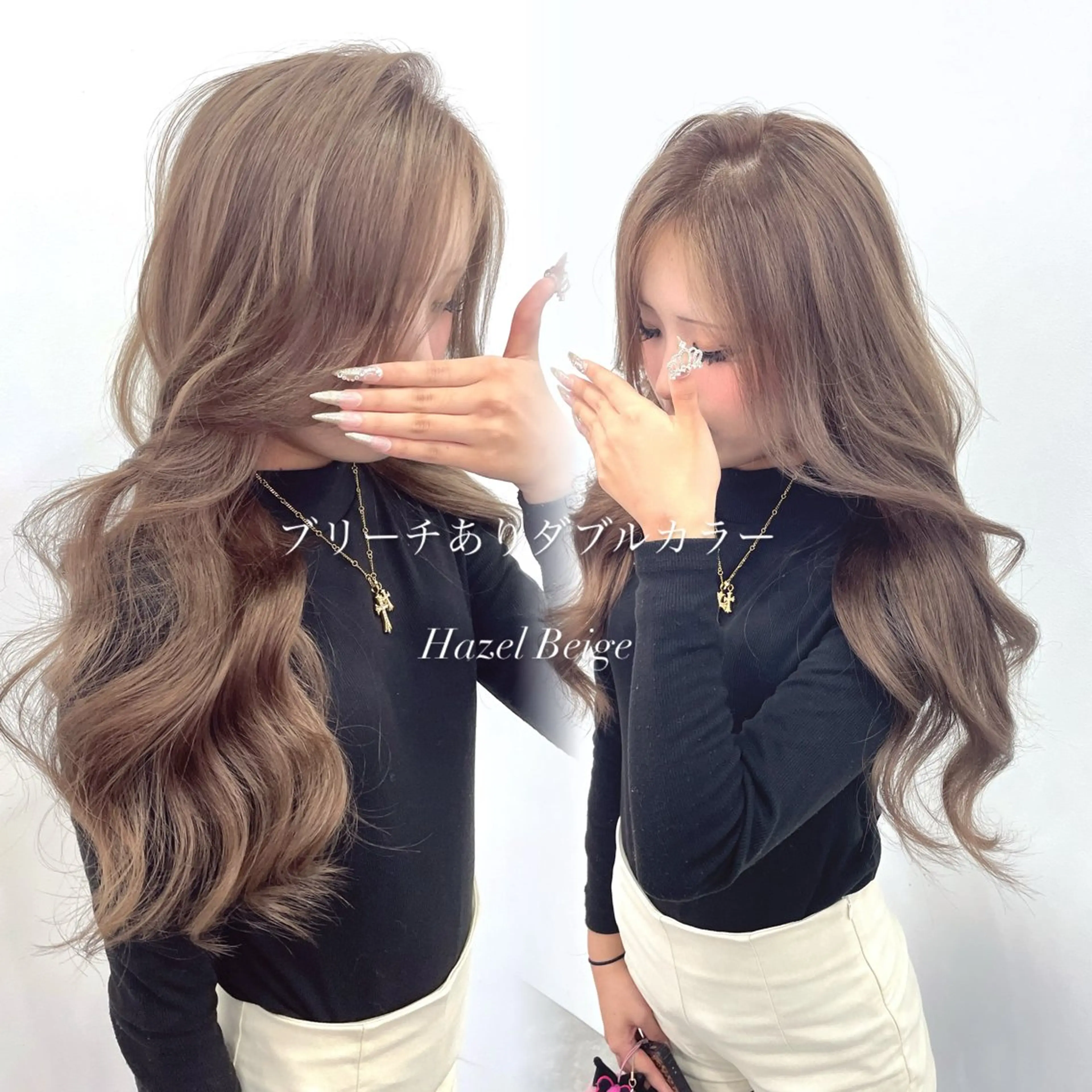 u24限定🍒ブリーチありＷカラー＋プチトリートメント🍒透明感カラー✨《ロング料金込》の写真