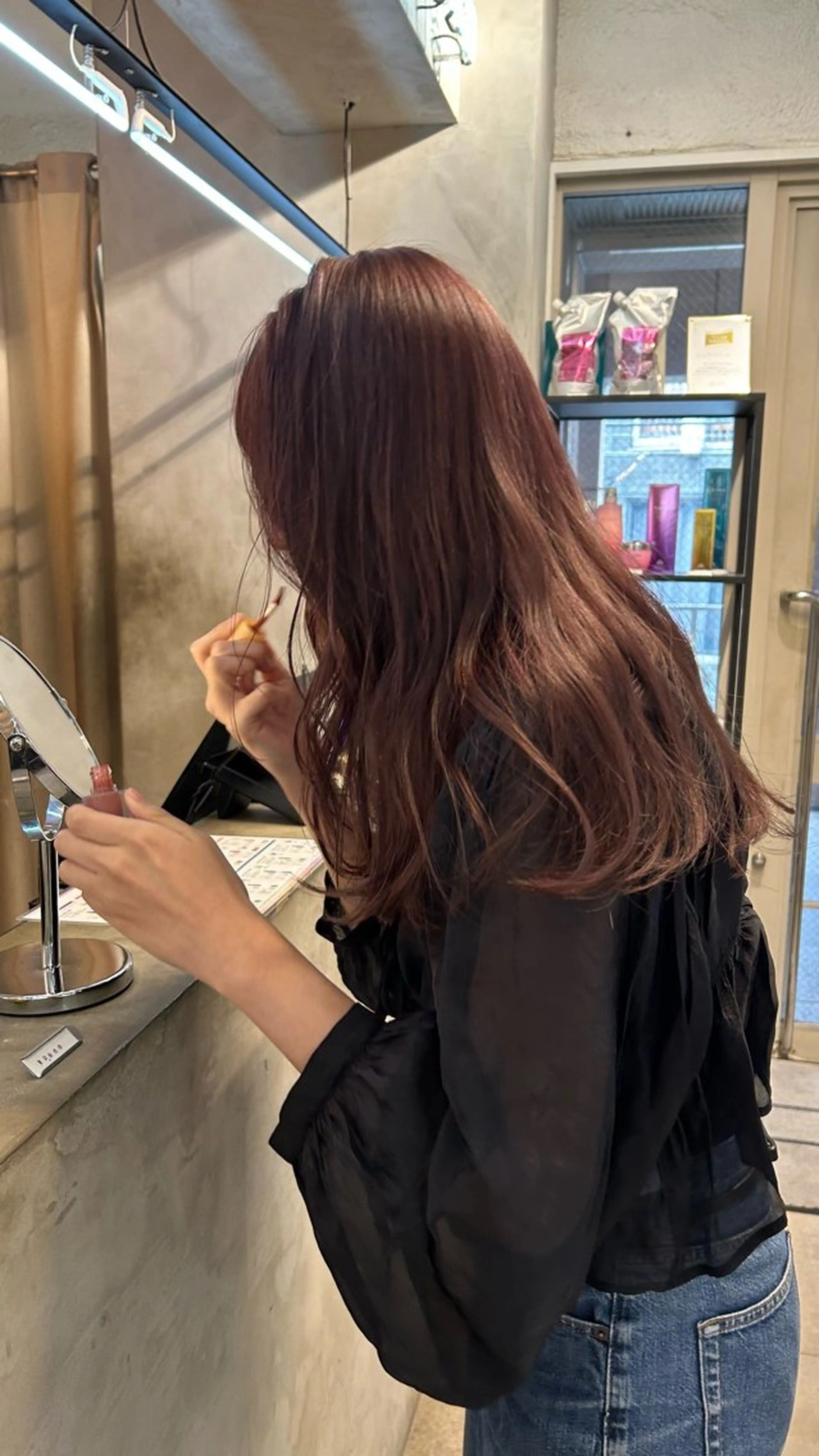 セミロング カラー ヘアカラー トリートメント じゅわっと暖色カラー 🍊Moemiのヘアスタイル