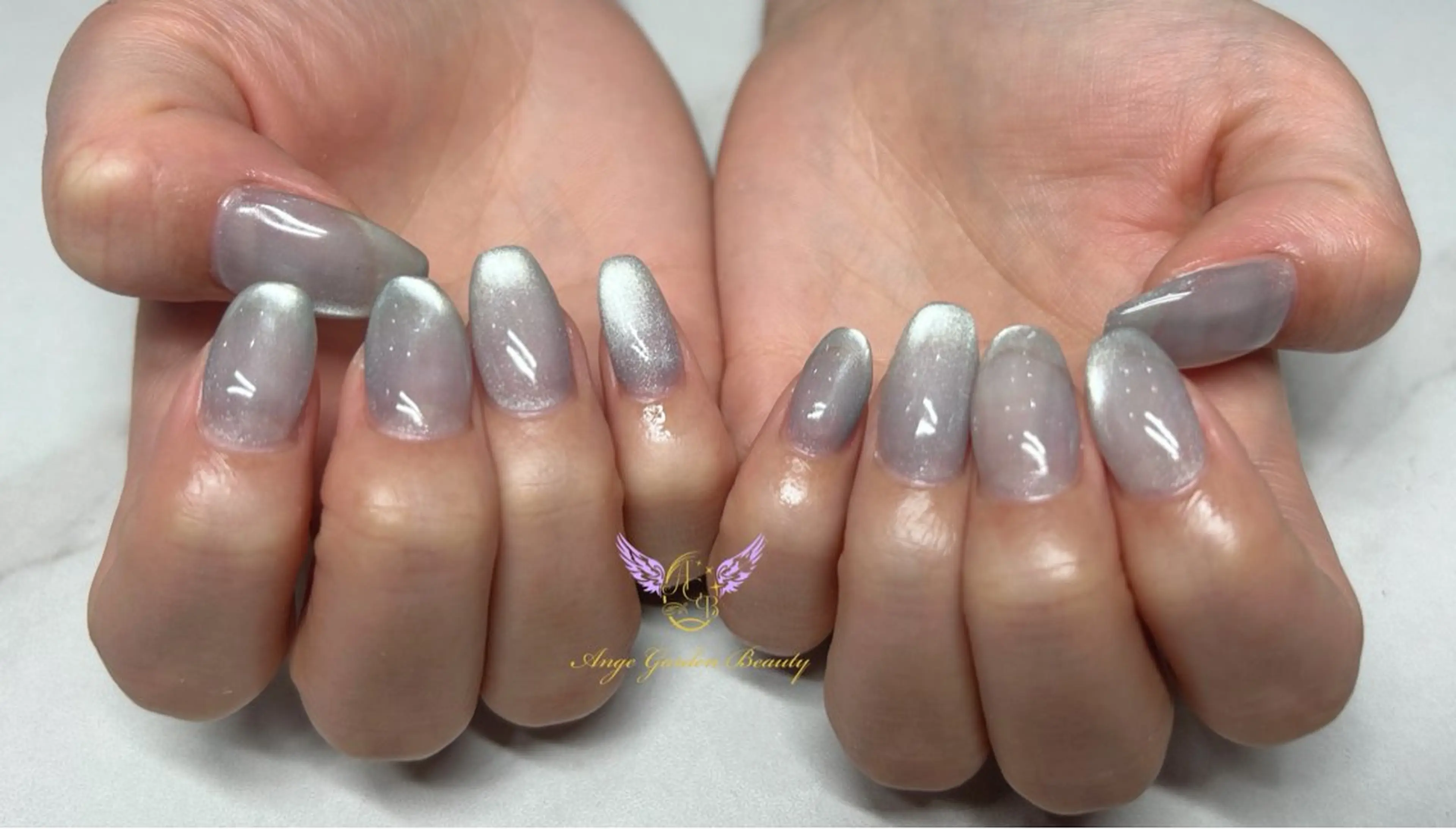 ネイル ブルー 韓国ネイル 水色 ハンドネイル AngeGarden Beautymihoのネイルデザイン