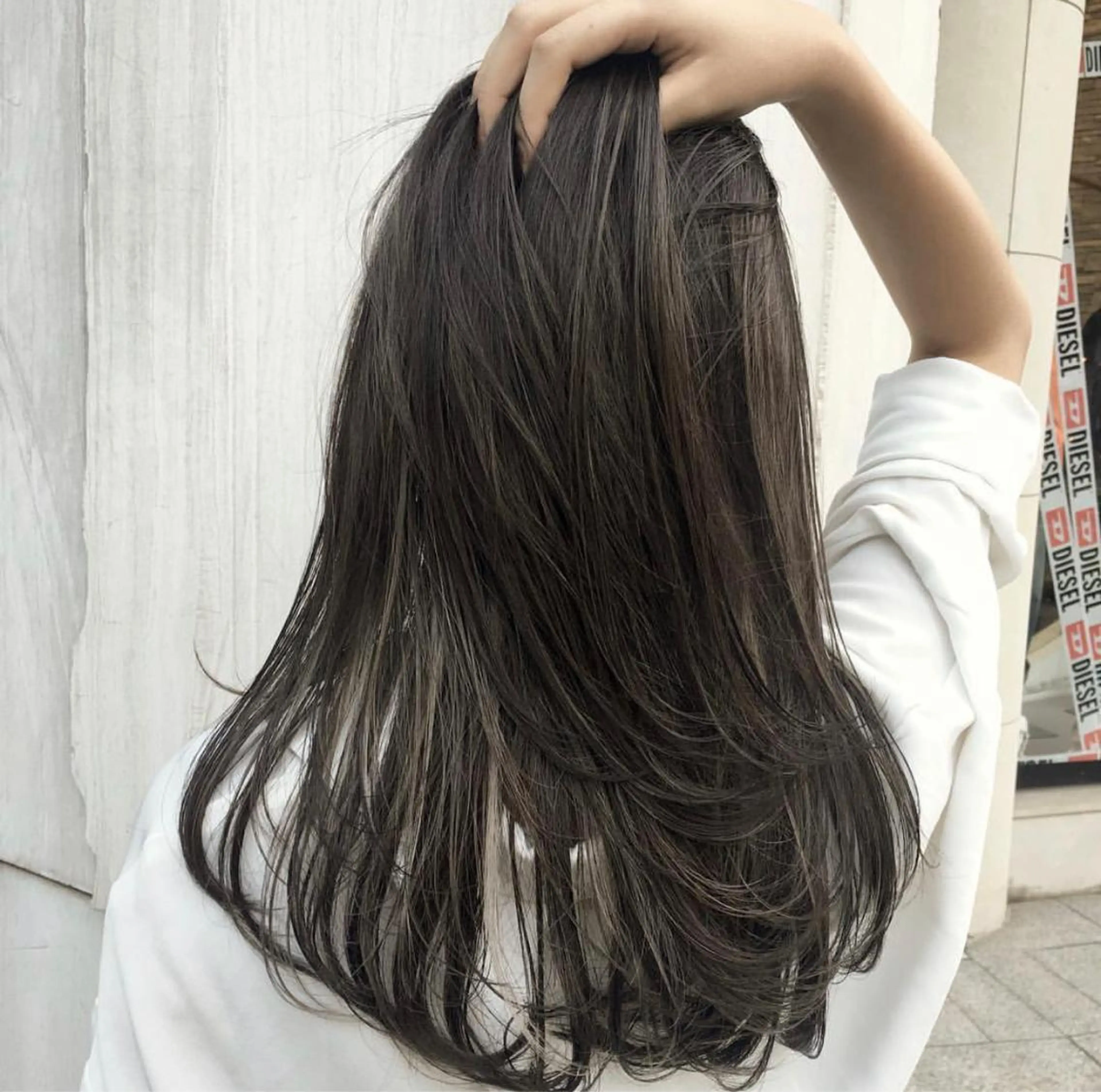 セミロング カラー ヘアアレンジ アッシュ アッシュグレー アッシュグレージュ 透明感カラー グレージュ ブリーチ＆カラーが 得意☀️望月宣雄☀️のヘアスタイル