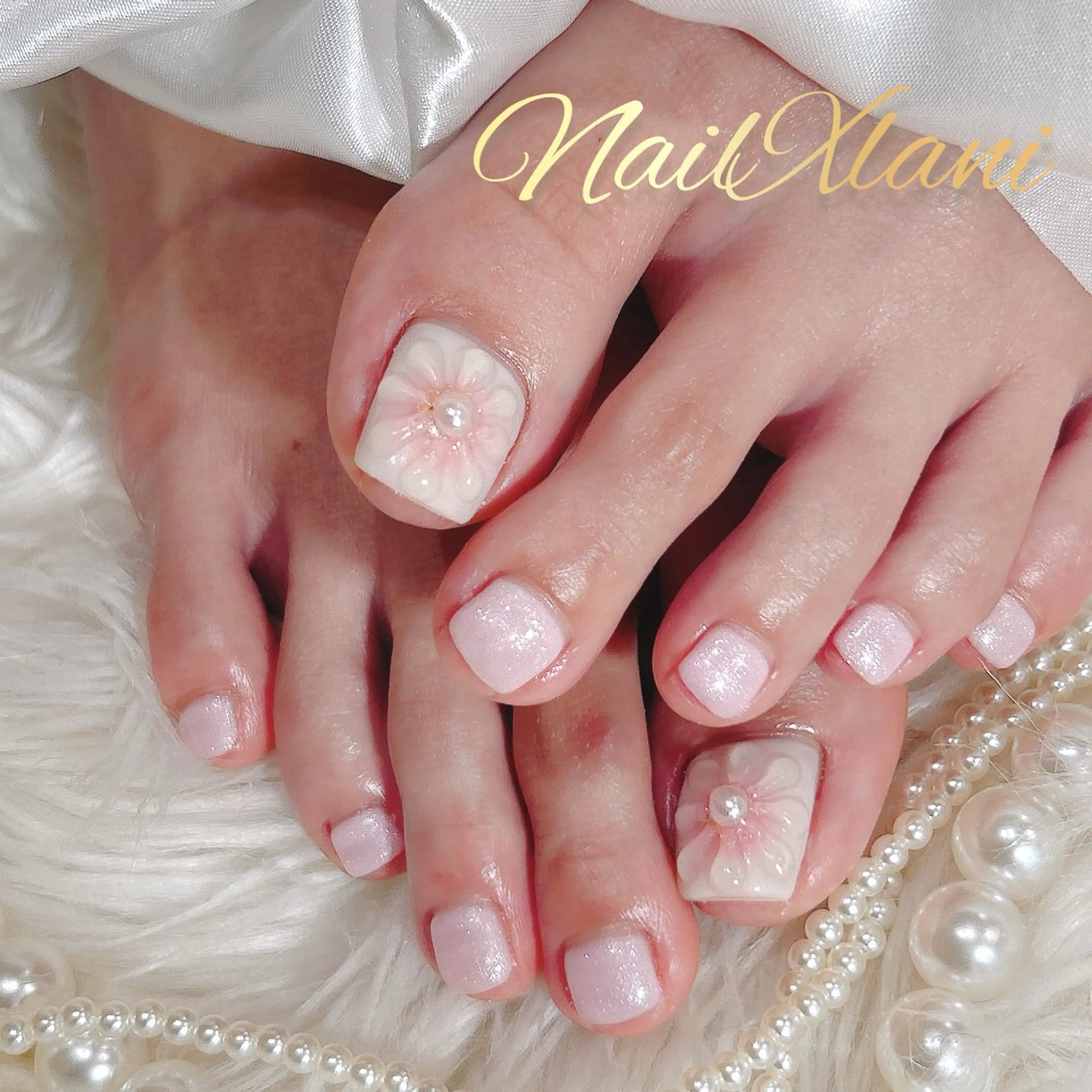 ネイル フットネイル ジェルネイル マグネットネイル パラジェル Nail×Lani 深爪矯正対応◎のネイルデザイン