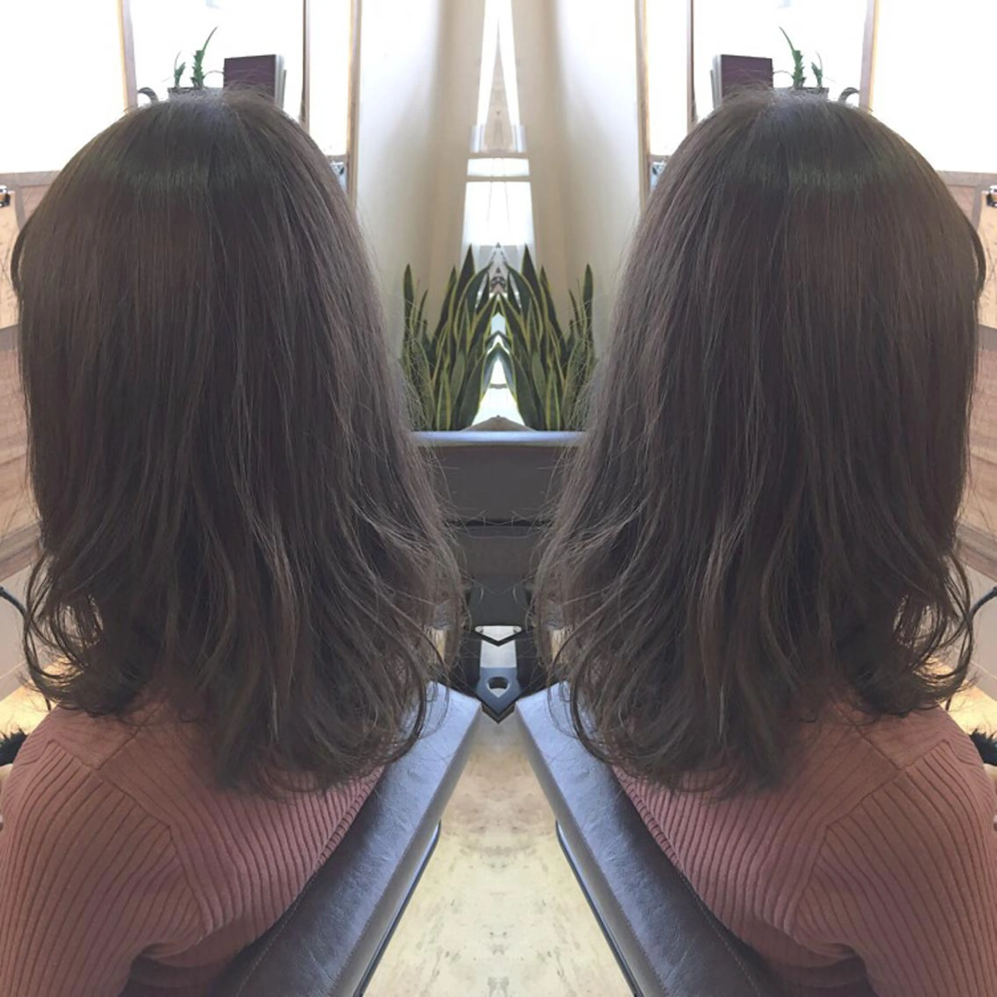 ミディアム セミロング カラー ブルーカラー ブルージュ イルミナカラー 青木 茂樹⭐️ 透明感カラーのヘアスタイル