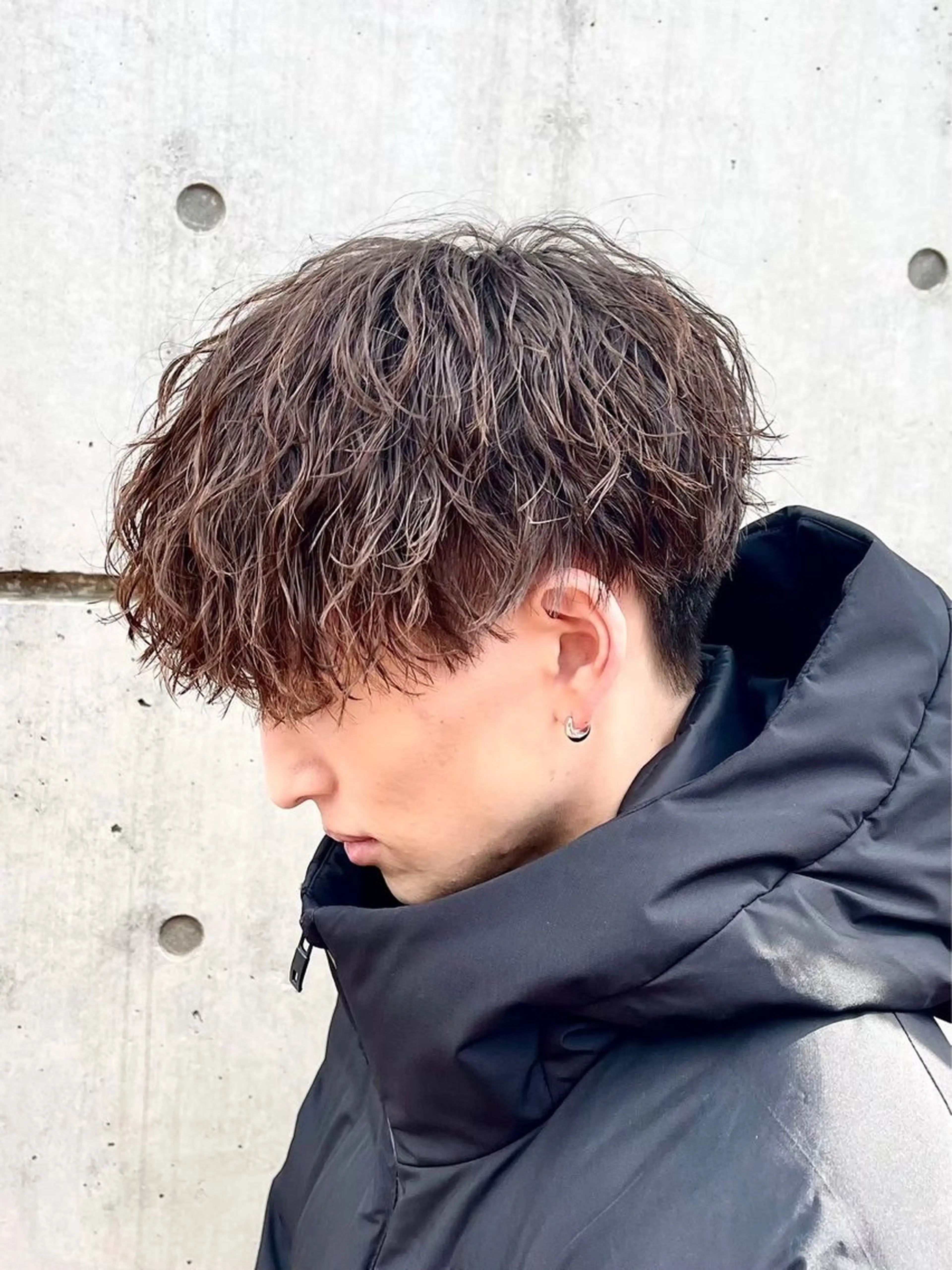 ミディアム メンズ マッシュ 曲がる縮毛矯正 メンズ特化/鈴木美璃のヘアスタイル